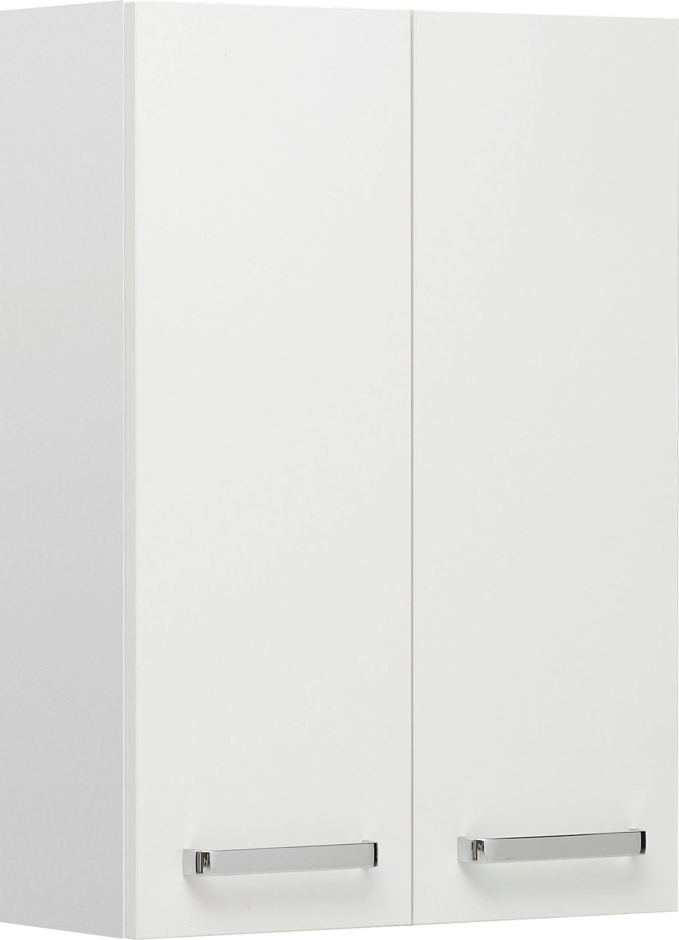 Saphir Hangend kastje Quickset wand-badkast 50 cm breed met 2 deuren en 2 legplanken Badkamer-hangend kastje inclusief deurdemper, grepen in glanzend