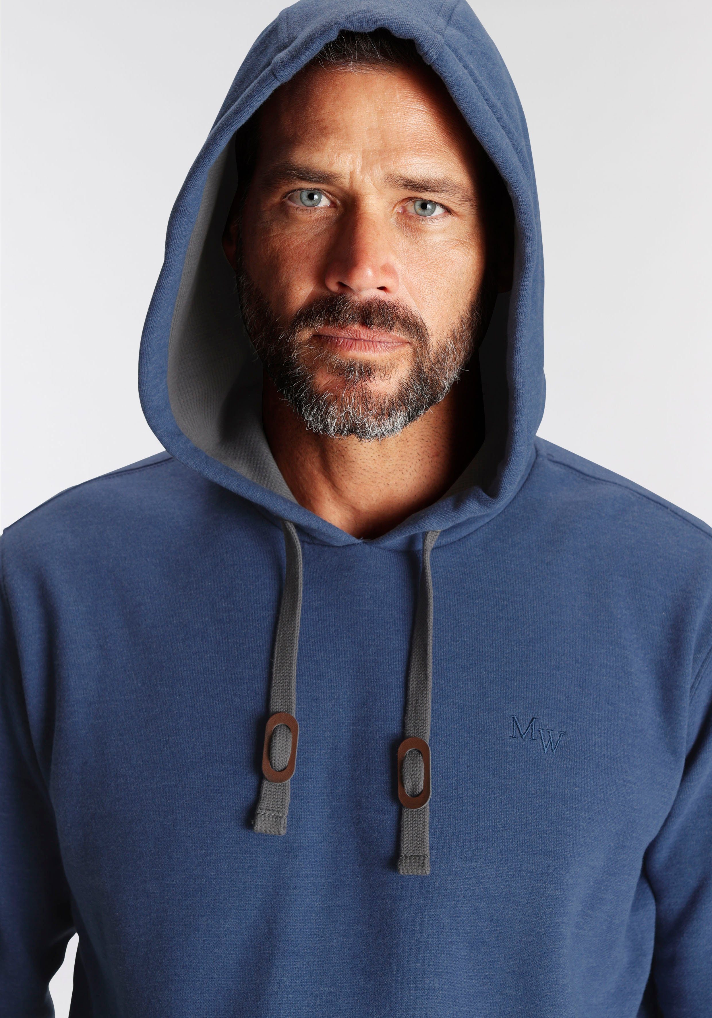 Man's World Hoodie lange mouwen losse pasvorm effen met capuchon