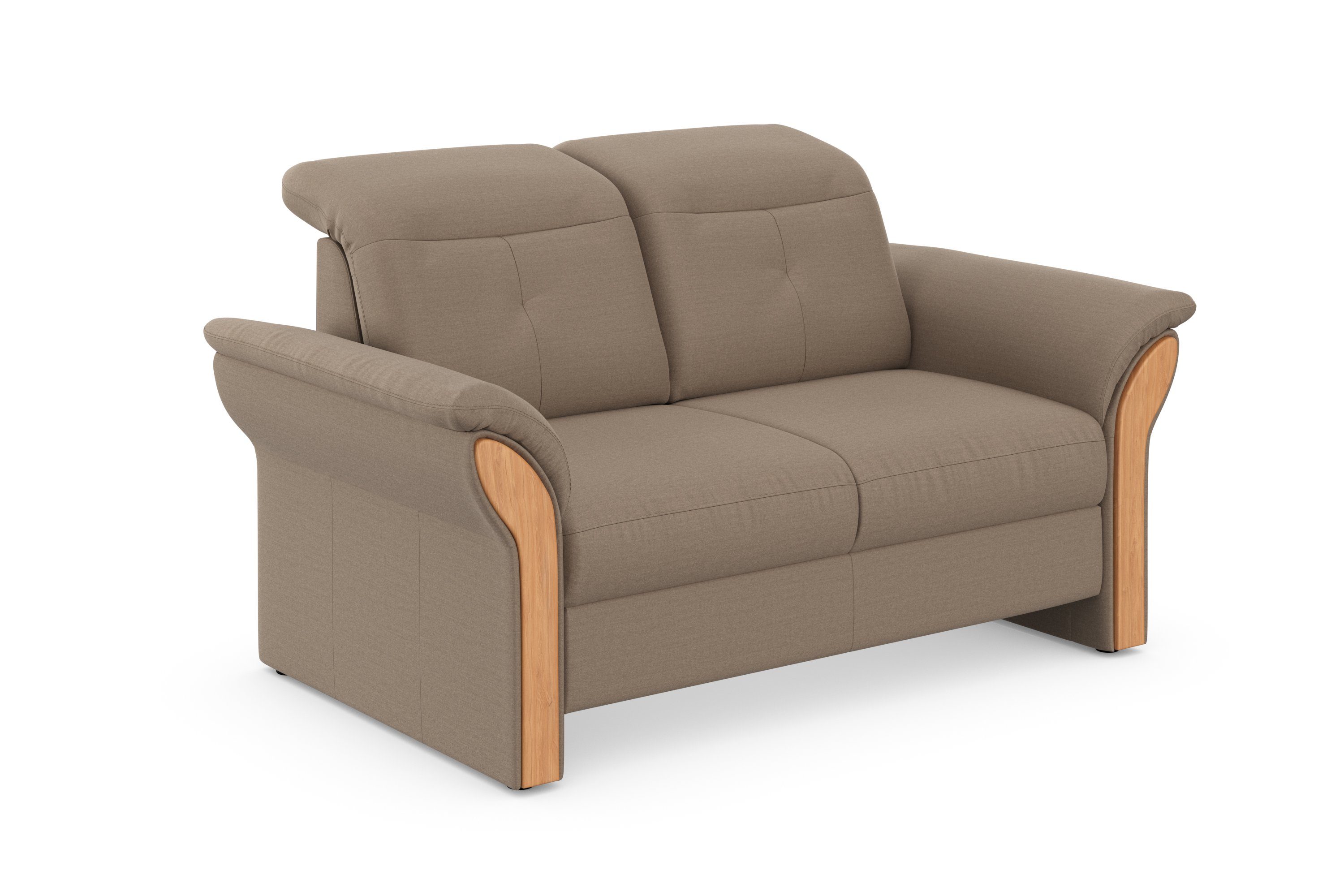 Home affaire 2-zitsbank Dangast Verstelbare hoofdsteun, houten frontlijsten, naar keuze ook in Easy clean bekleding