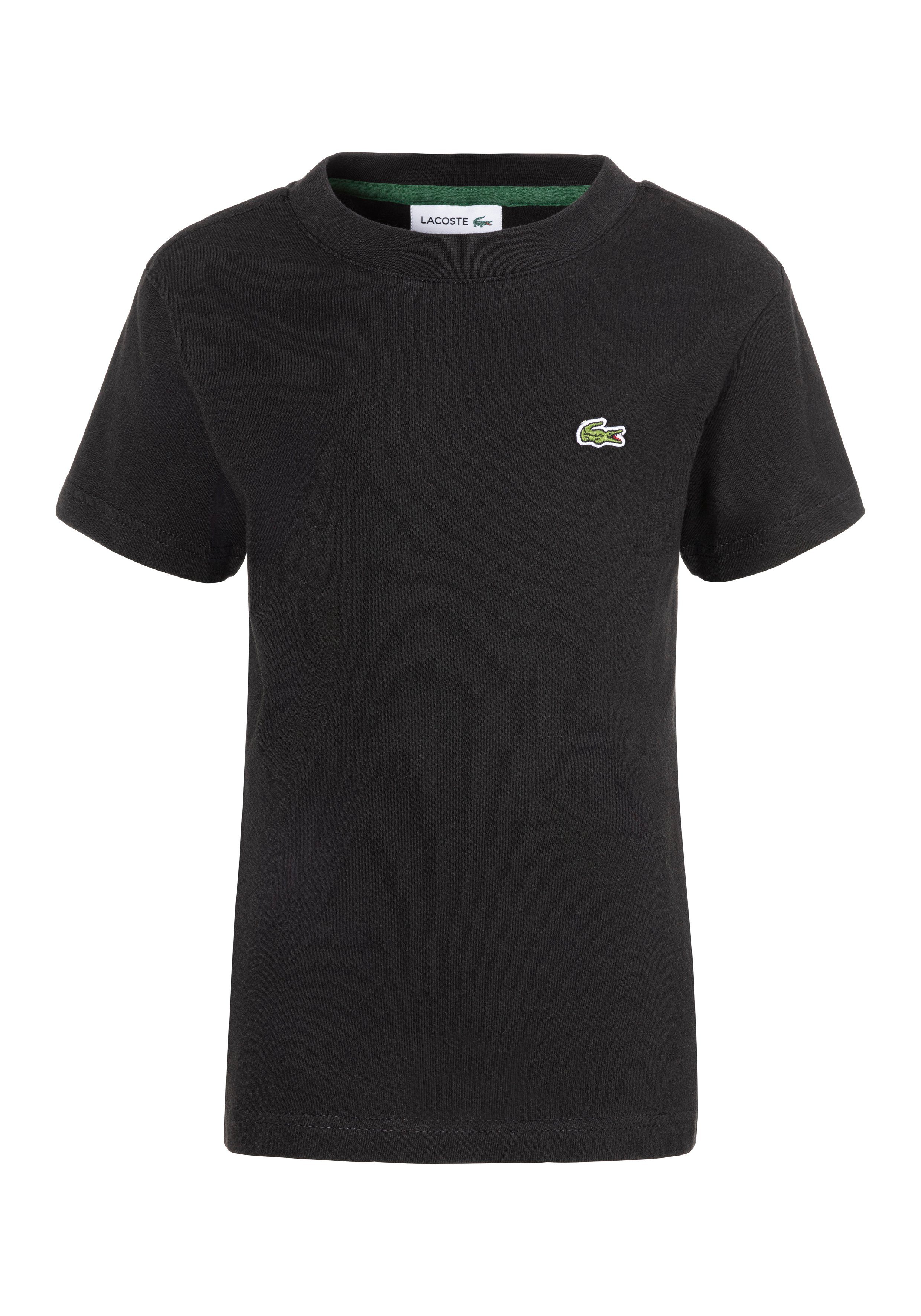 Lacoste T-shirt met logo zwart Biologisch katoen Ronde hals Logo 116