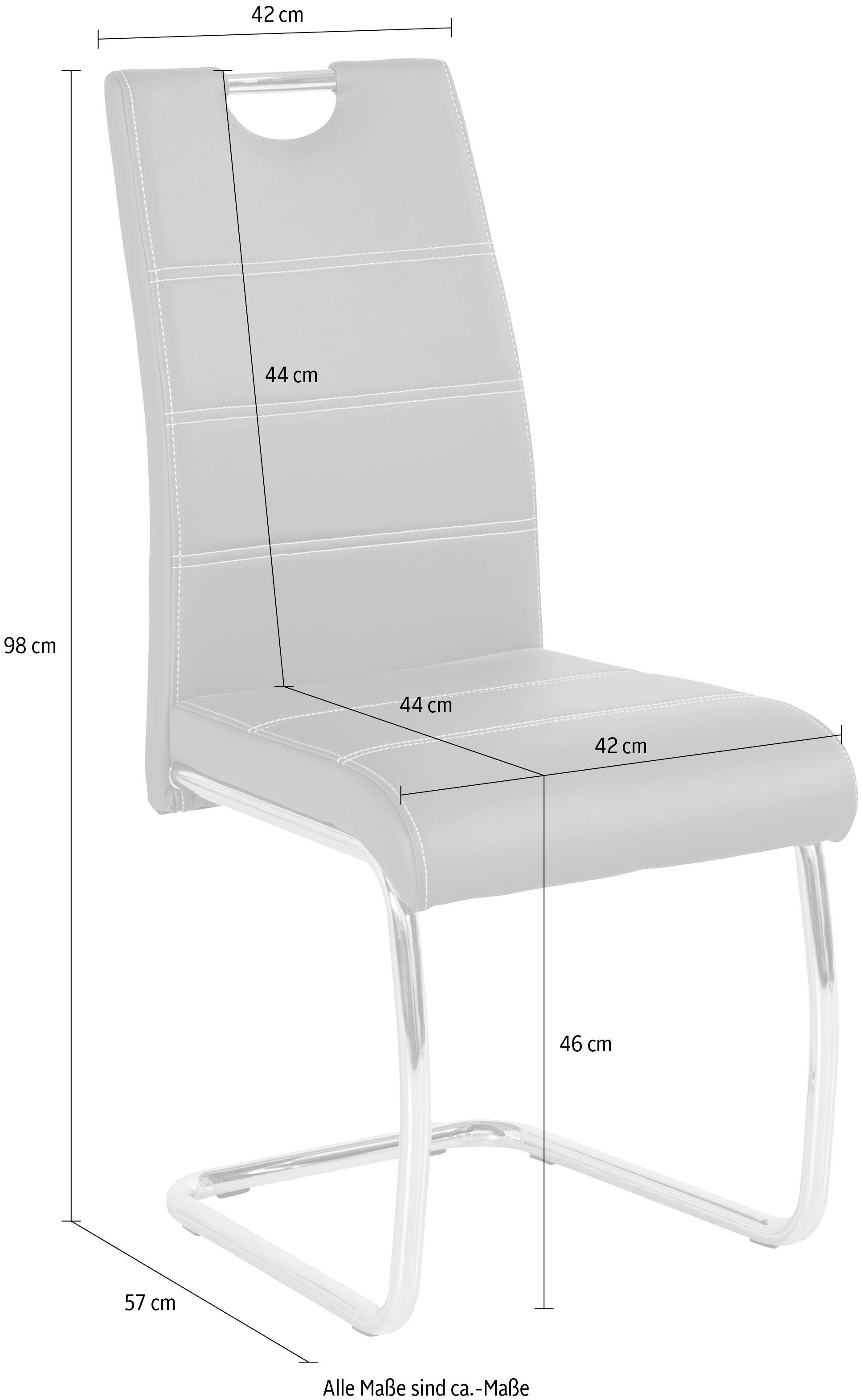 HELA Vrijdragende stoel Flora, eetkamerstoelen 1, 2 of 4 stuks, vrijdragende stoel