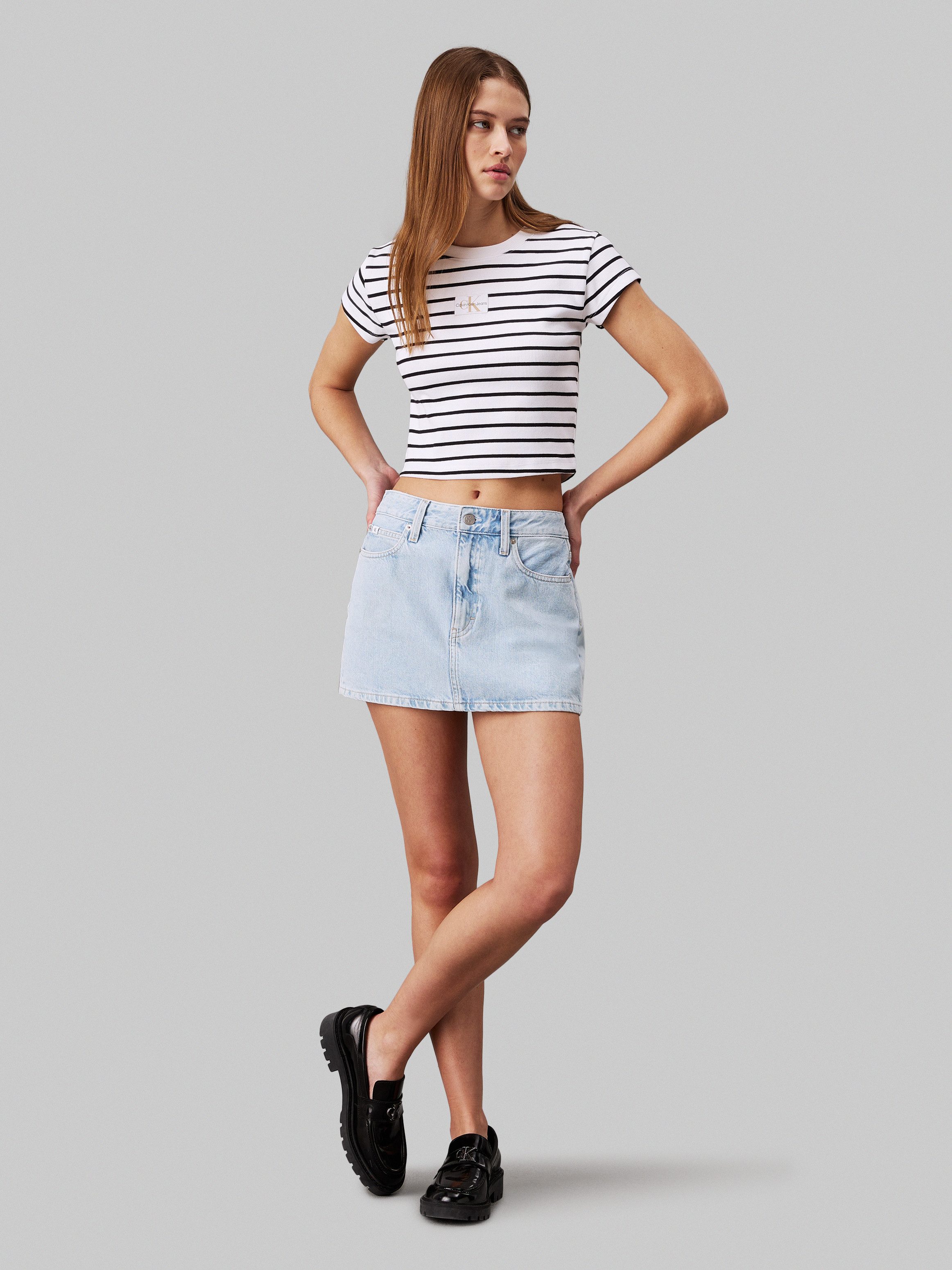 Calvin Klein T-shirt WOVEN LABEL RIB BABY TEE