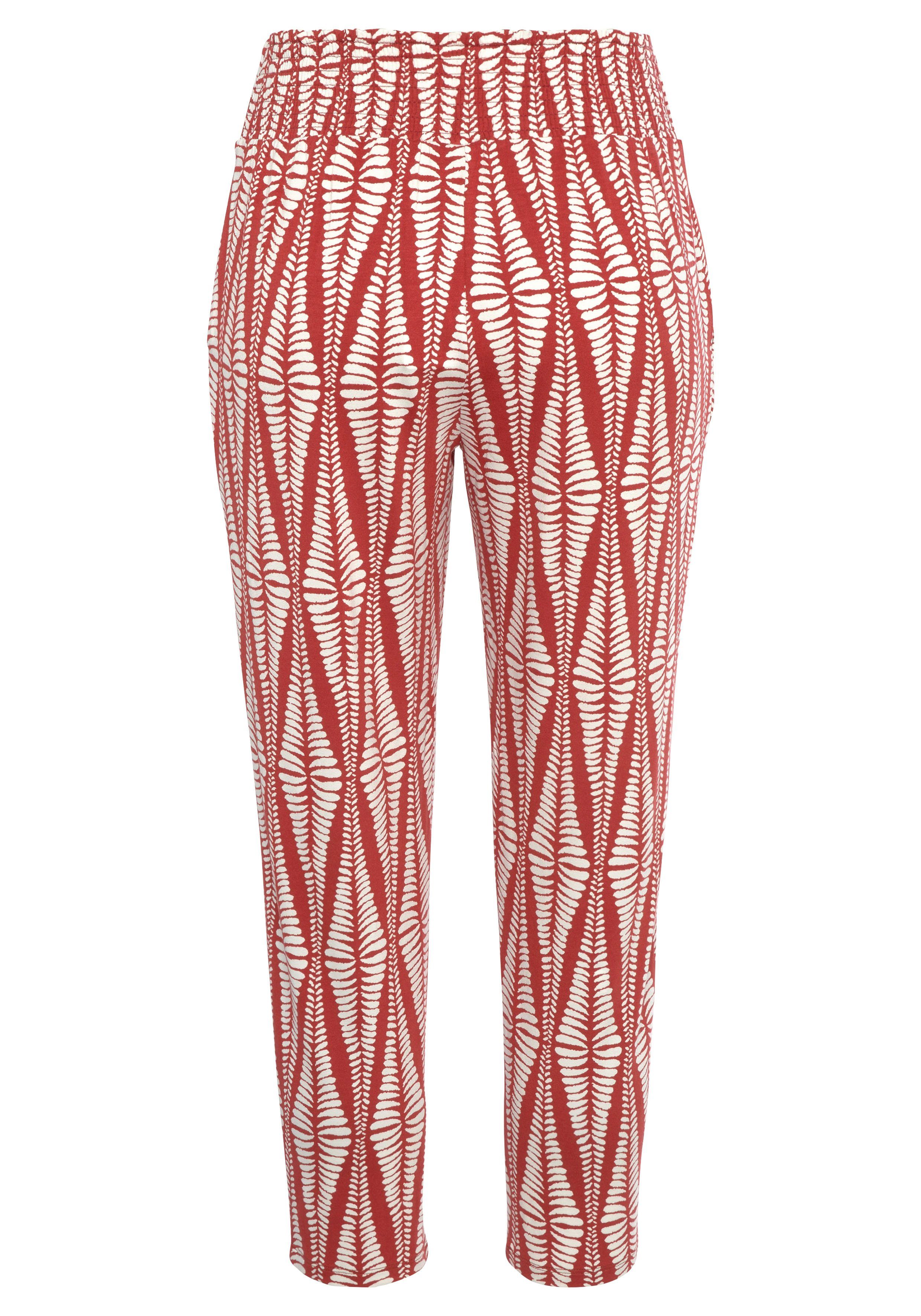 Lascana 7 8-broek met brede boord lichte zomerbroek met zakken strandbroek