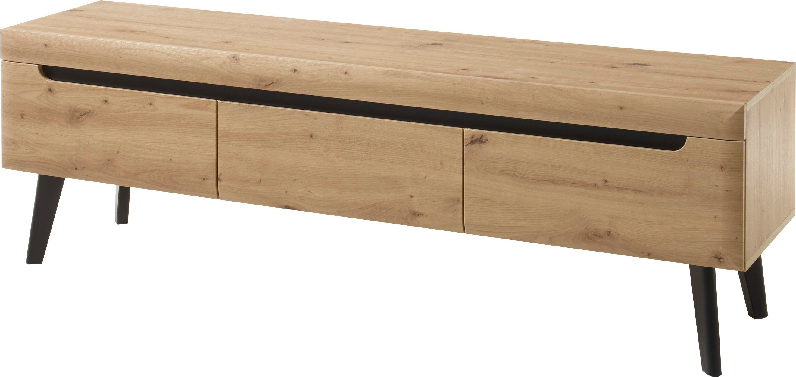 INOSIGN Tv-meubel Torge, TV-kast, TV-kommode, televisiekast, TV-bord afgeschuinde poten, drie kleuren, scandi design, 160 cm breed (1 stuk)