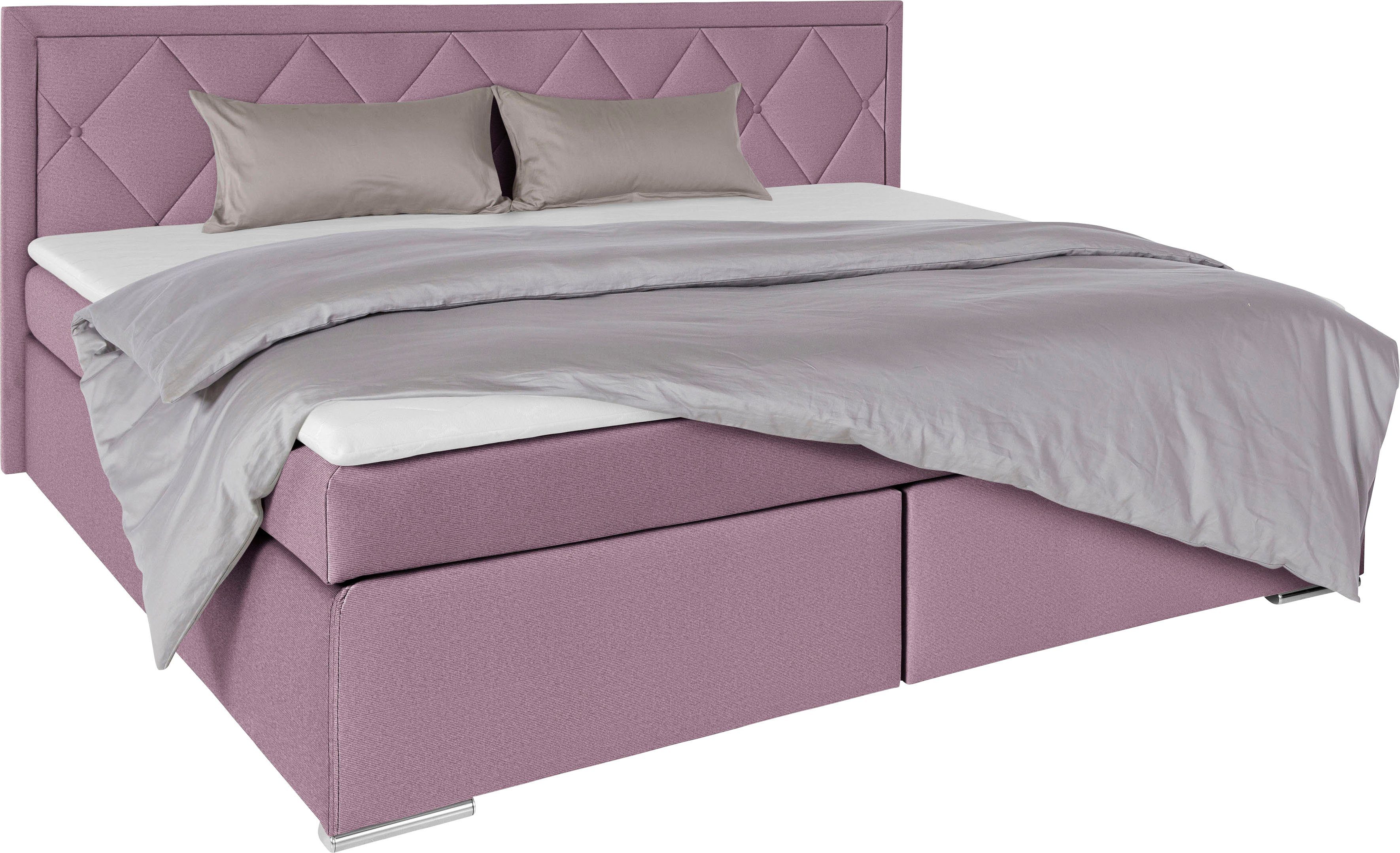 Leonique Boxspring Alfie, bestseller, optioneel met bedlade met capitonnage in het hoofdbord, h2, h3 en h4 ter keuze