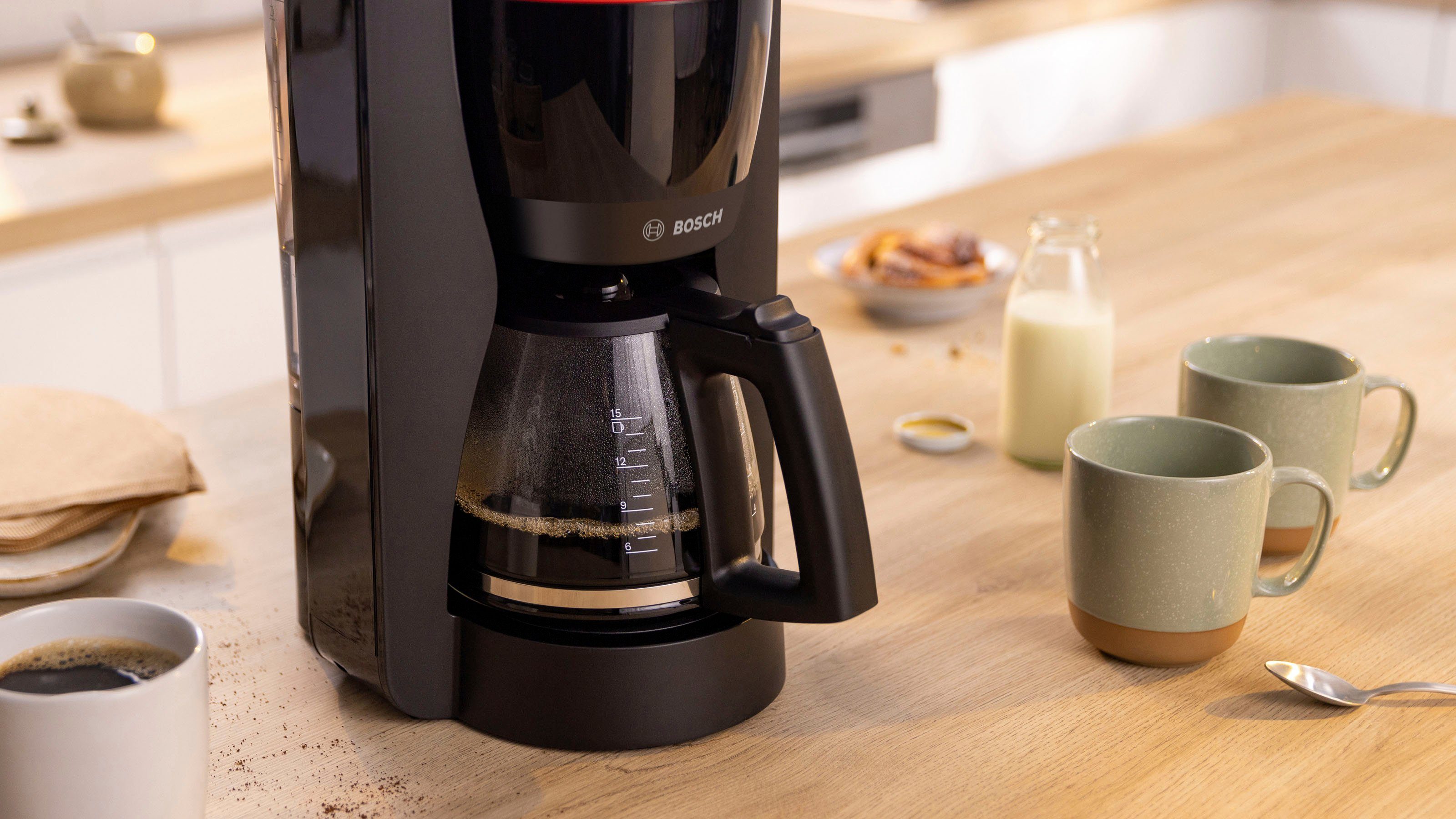 BOSCH Filterkoffieapparaat MyMoment TKA2M113, 1,25 l, voor 10-15 kopjes, glazen kan, 40 min. warmhoudfunctie, 1200 w