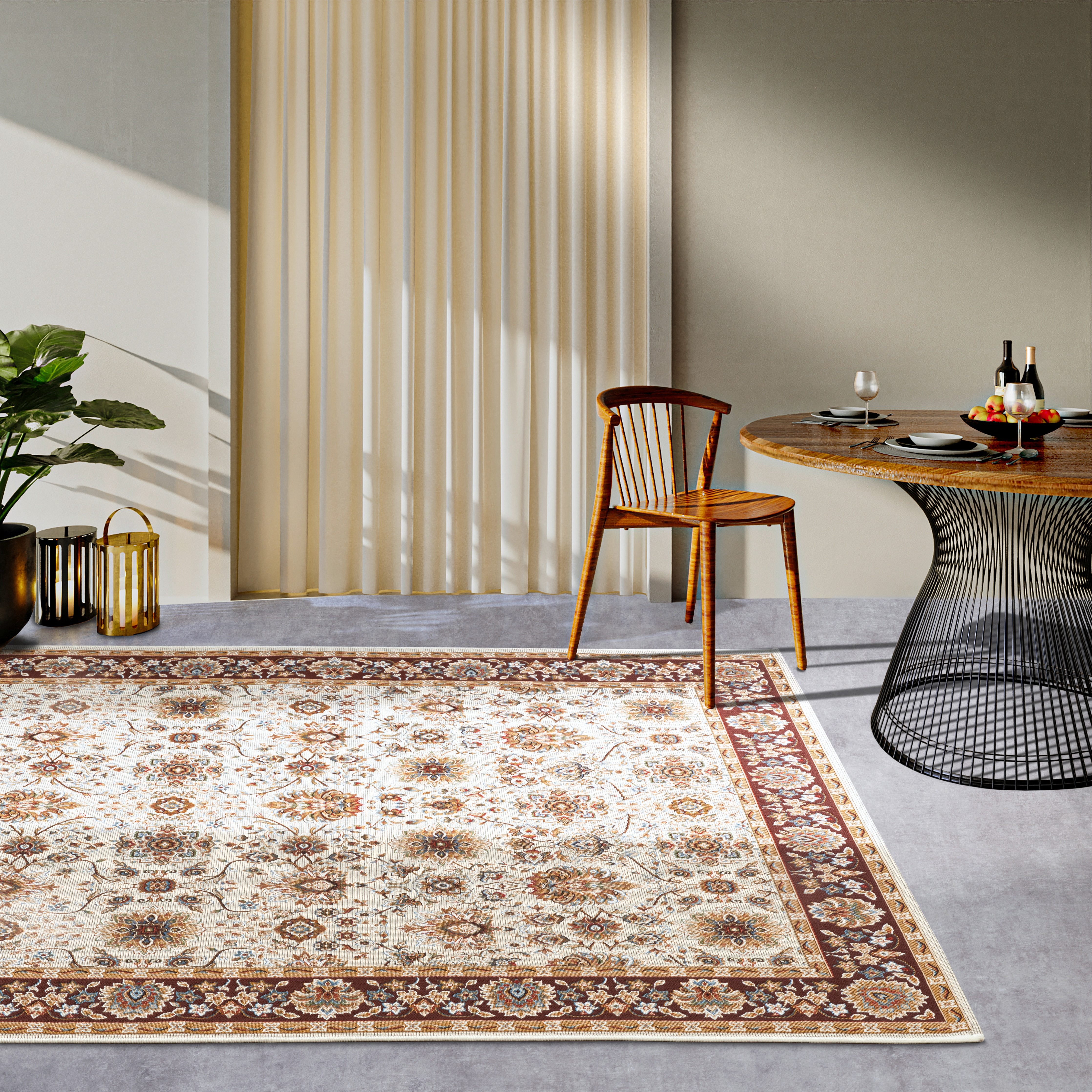 Villeroy & Boch Vloerkleed Nicolas Binnen en buiten, plat weefsel, weerbestendig, balkon, klassiek, terras