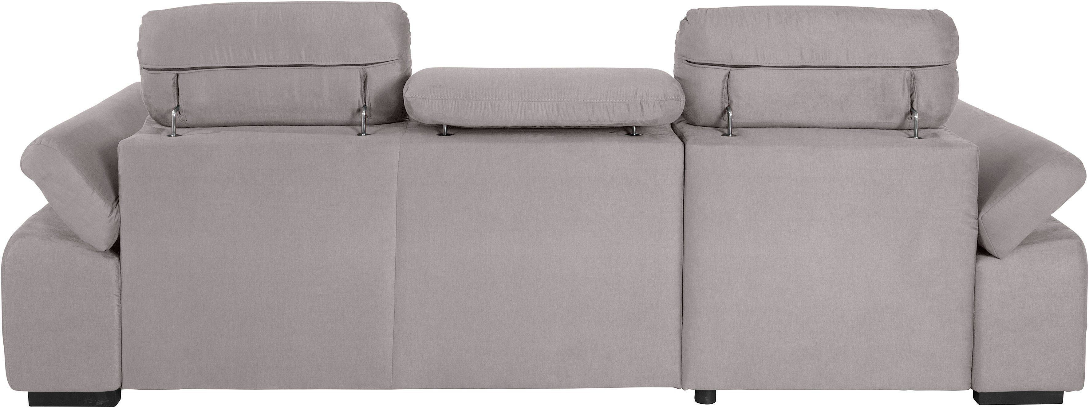 COTTA Hoekbank Lola L-vorm met hoofdeinde-functie & poef keuze met bedfunctie, bedlade & armleuningverstelling (set)