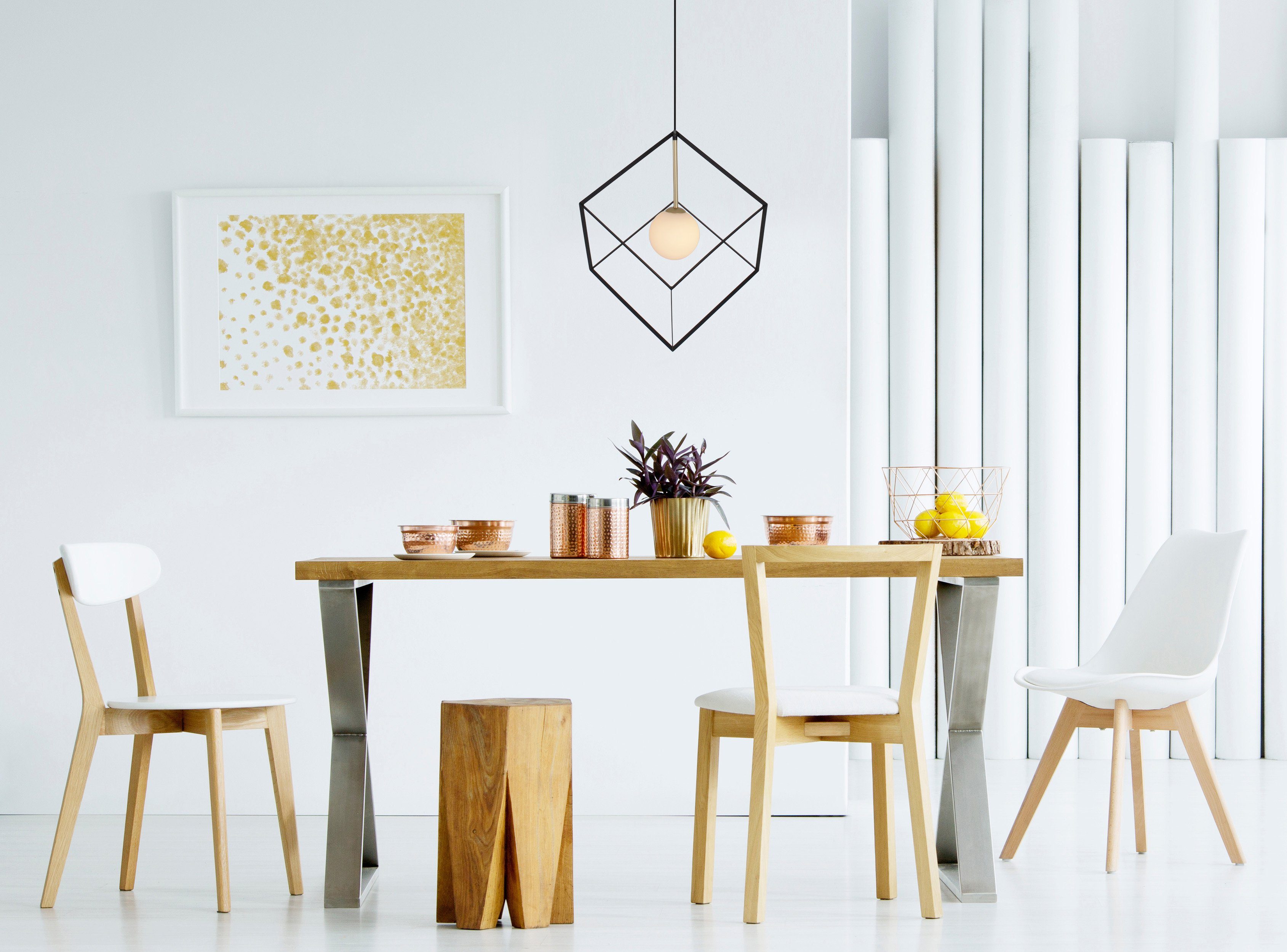 näve Hanglamp Carde Hanglamp >>Cadre<<, excl. 1x G9 led,zwart, wit, goudkleur (1 stuk)