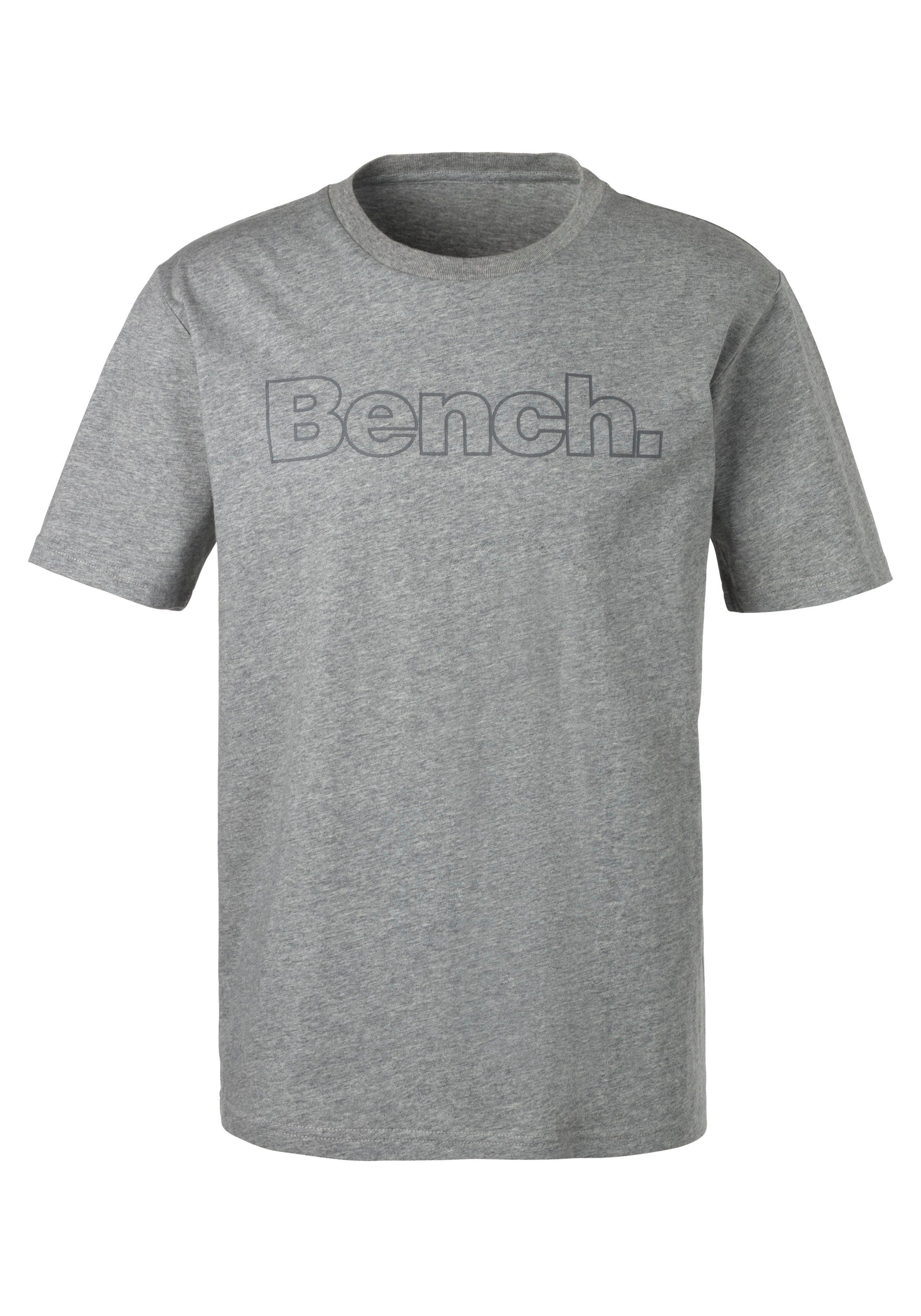 Bench. Loungewear T-shirt Shirt met logoprint, basic shirt met ronde hals van 100% katoen (2-delig)