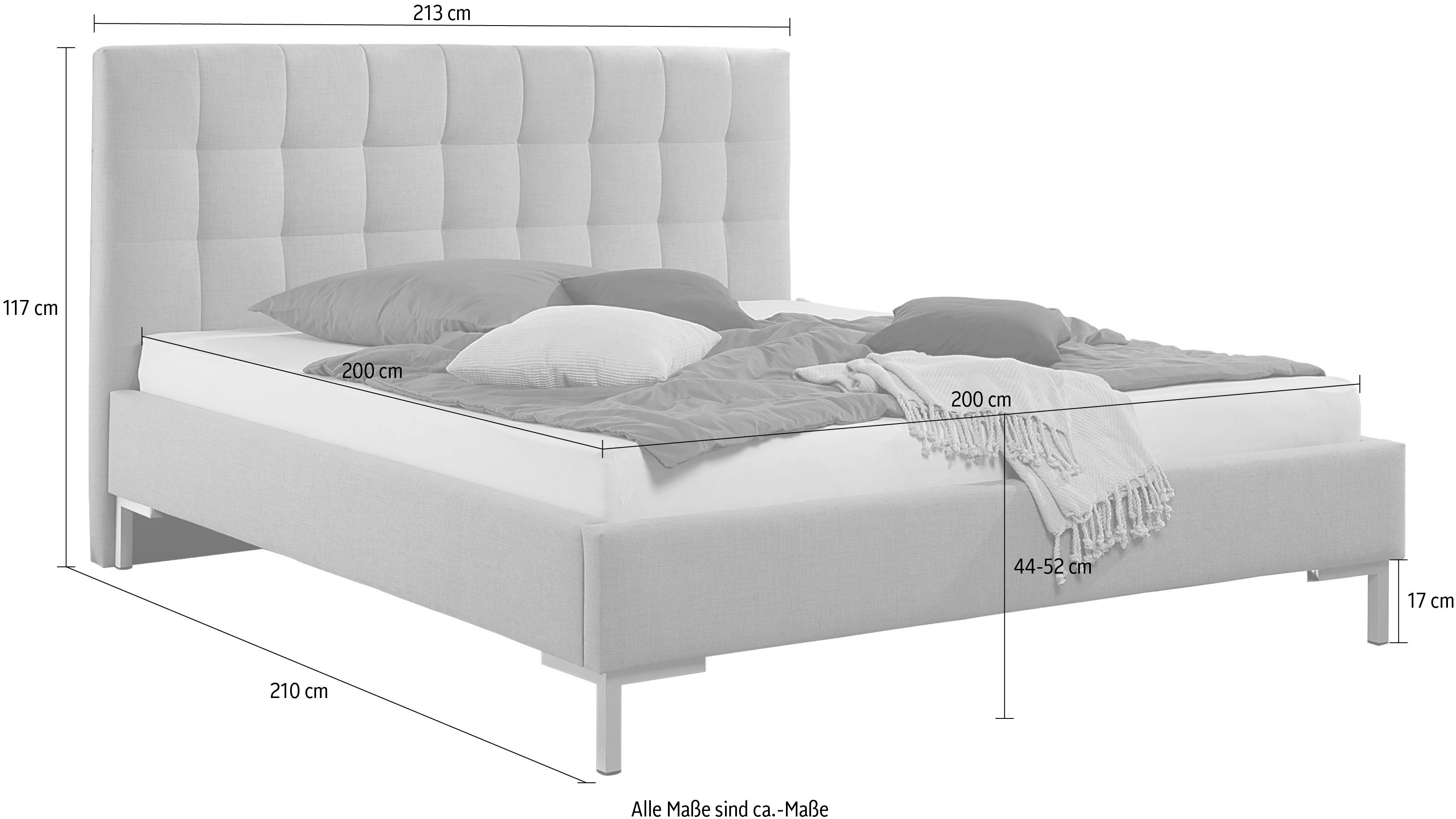Maintal Gestoffeerd bed Zijkanten van het bed zelf te monteren, zonder bedkist