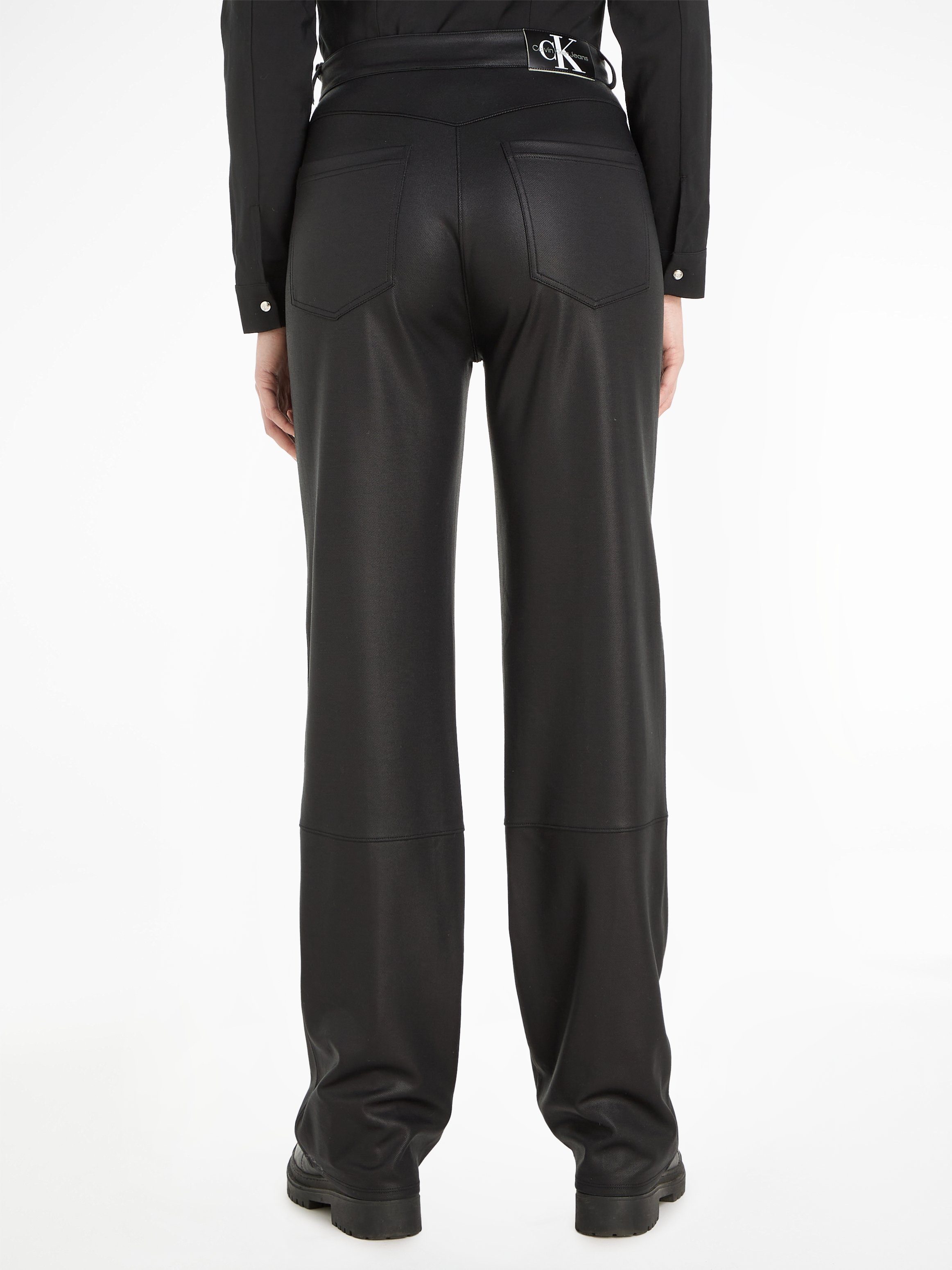 Calvin Klein Imitatieleren broek COATED MILANO HR STRAIGHT