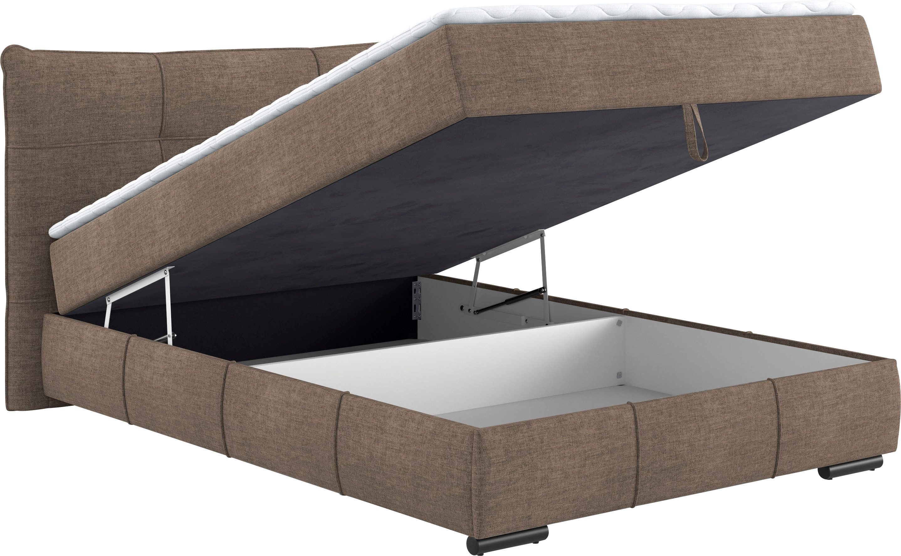 Mr. Couch Boxspring Brewdley met bedkist, incl. matras Topmatras en sierkussen, in verschillende hardheden beschikbaar