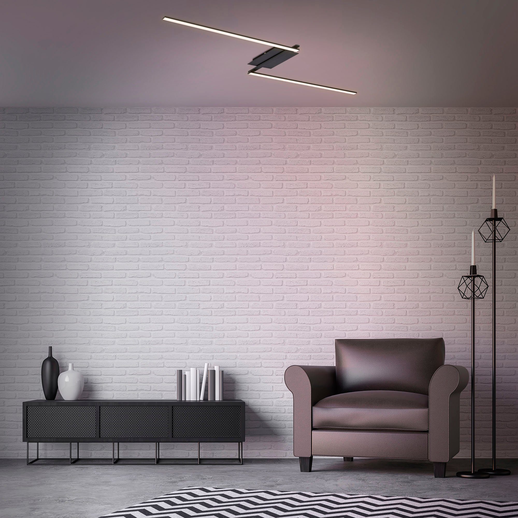 Briloner Leuchten Plafondlamp STAFF LED plafondlamp 2-vlamig draaibaar zwart 3000K 12W metaal (1 stuk)