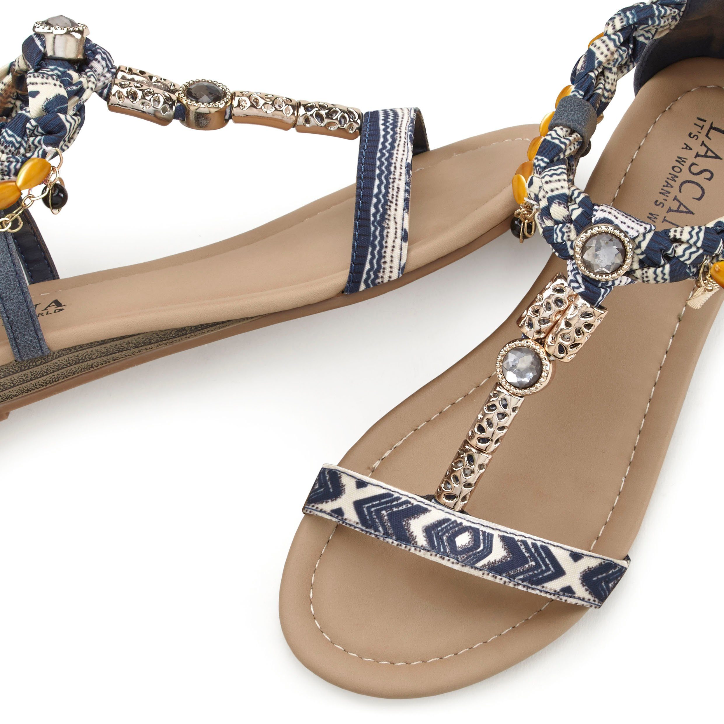Lascana Sandalen Zomerschoen Sandalette, zomerschoen, kleine sleehak, modieuze versiering VEGAN