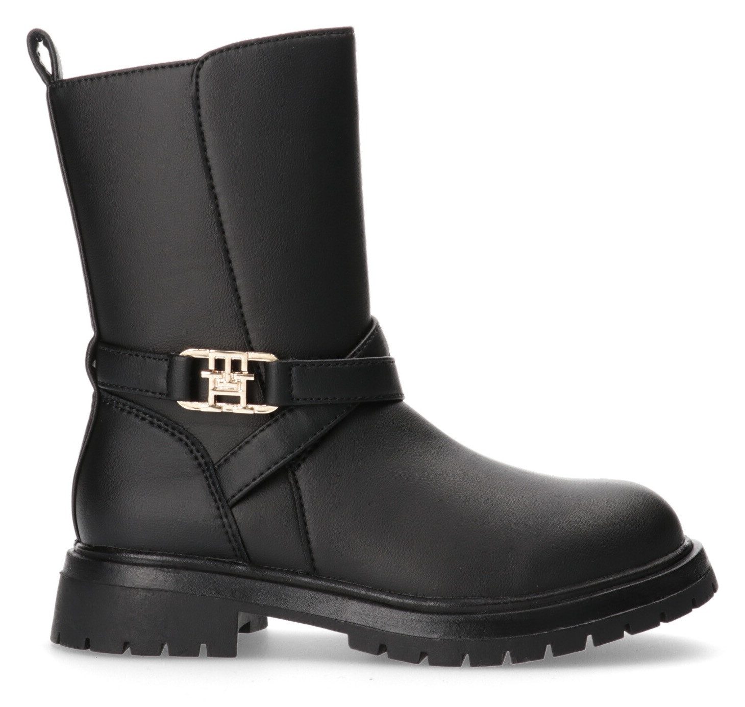 Tommy Hilfiger Bikerboots Chelsea boots, laarzen, winterlaarzen met gouden logo-embleem