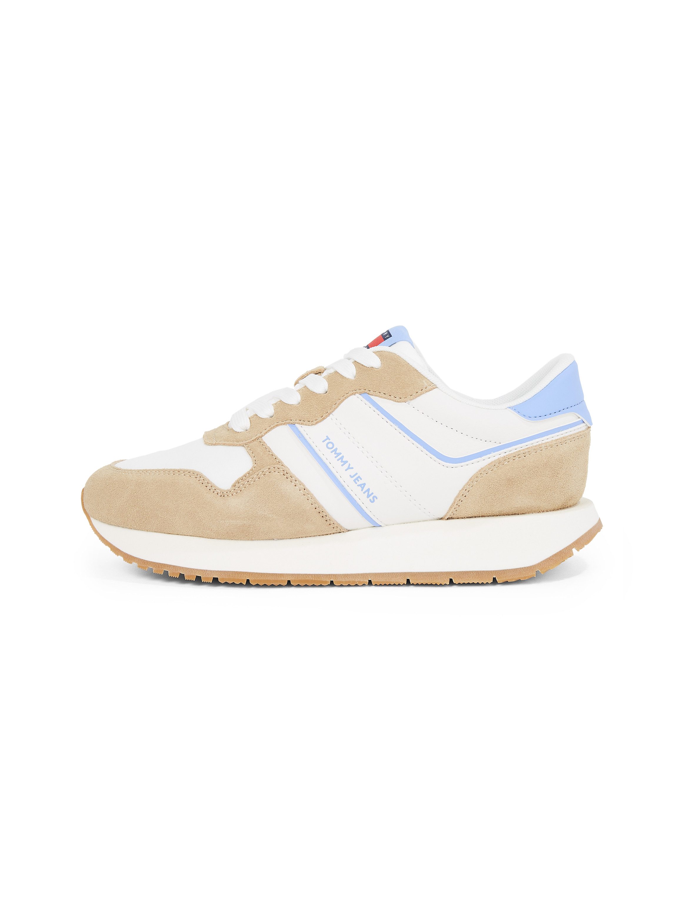 TOMMY JEANS Plateausneakers TJW EVA RUNNER LIGHT vrijetijdsschoen, lage schoen, veterschoen met contrastafwerkingen