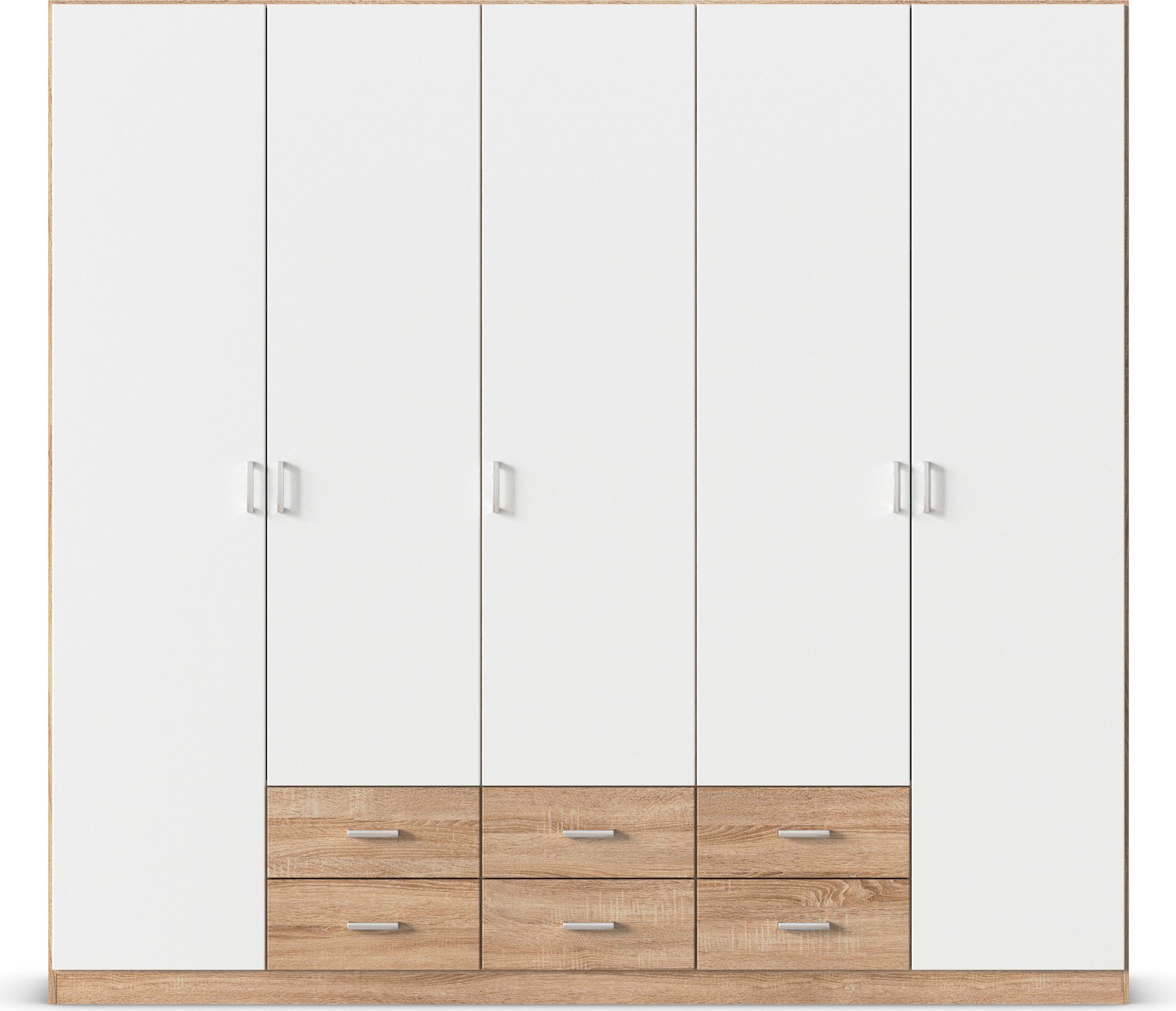 rauch Draaideurkast Kledingkast kast garderobe linnenkast GAMMA in 3 breedtes met 6 lades, in eenvoudig design topseller made in germany