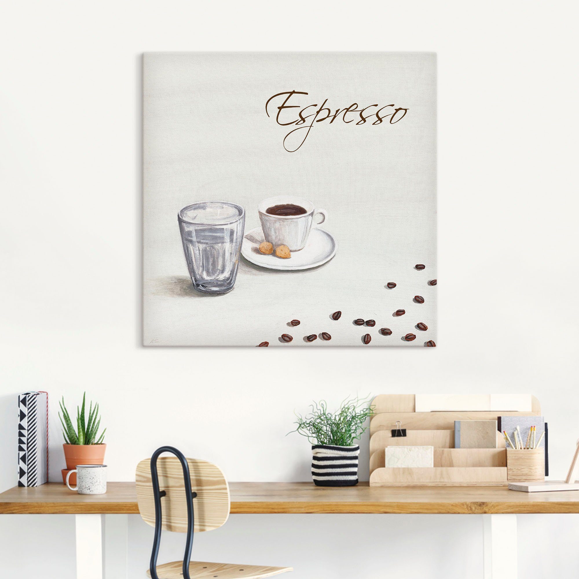 Artland Artprint op linnen Espresso III gespannen op een spieraam