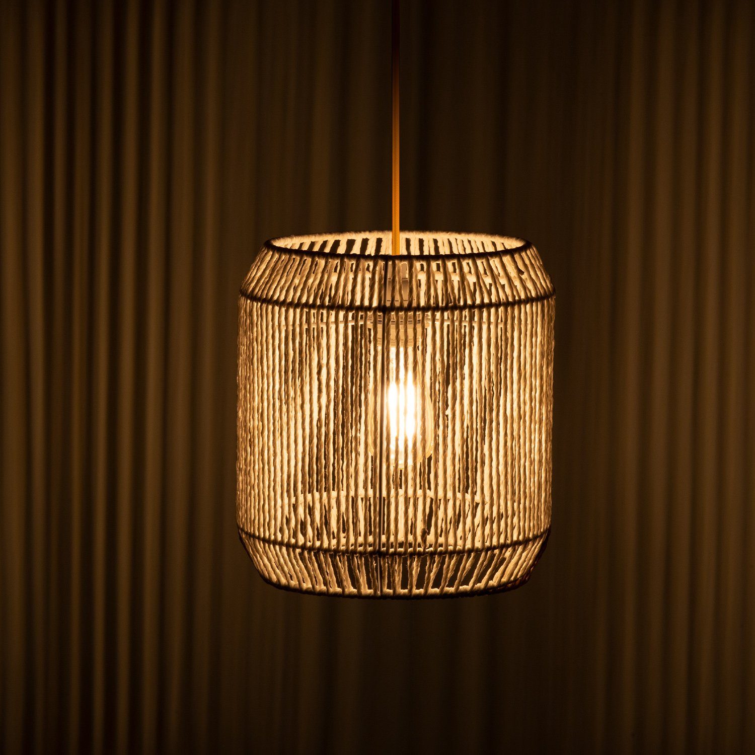 Paco Home Hanglamp Pedro Plafondlamp van aluminium en papier, Ø scherm ca. 28 cm, fitting E27