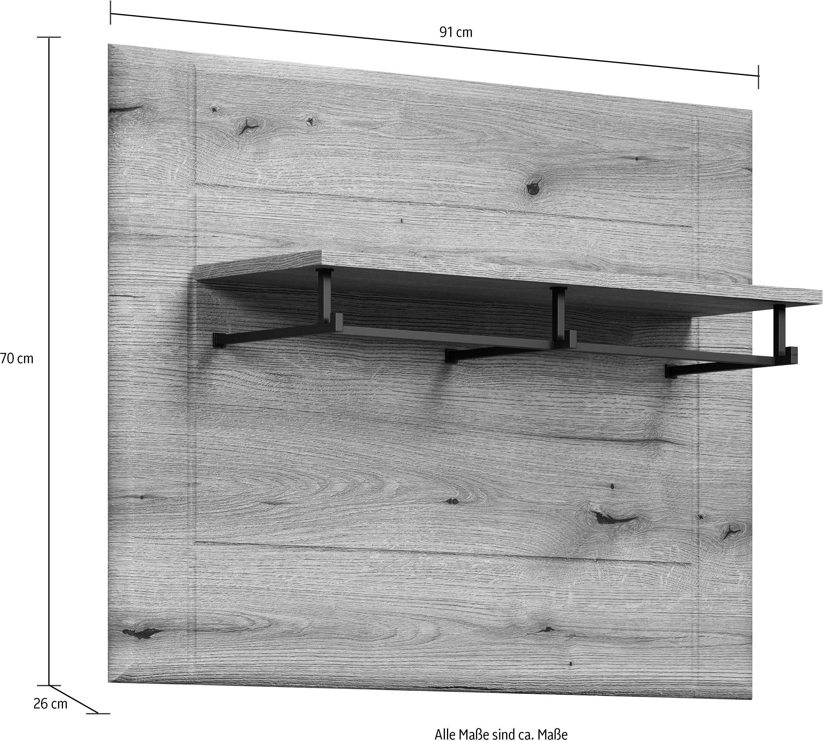 INOSIGN Wandrek Graz Afmetingen (B/H/D in cm): (91/70/26) - kleur: wit hoogglans en eik (1 stuk)