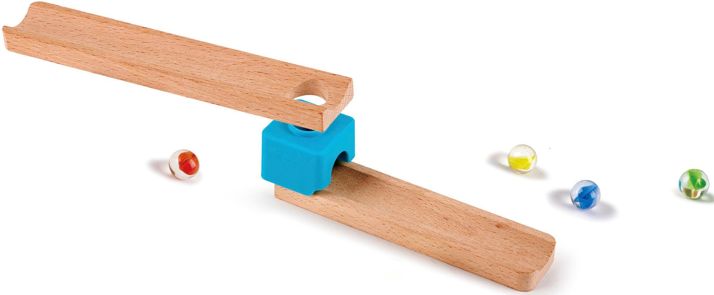 Hape Knikkerbaan met twee banen en dominostenen