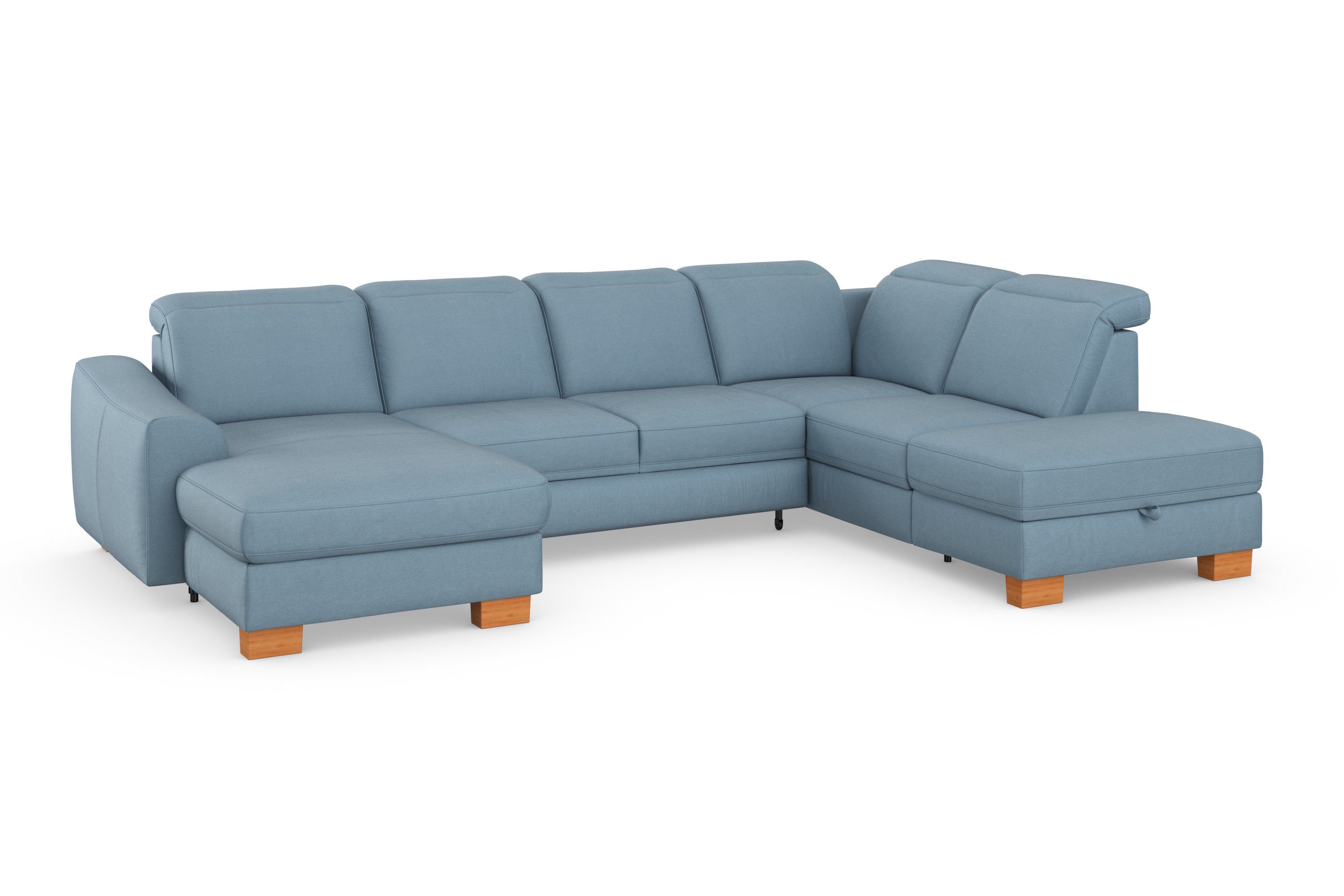 sit&more Zithoek Dundee U-vorm met binnenvering en massief houten poten, naar keuze met verstelbare hoofdsteun