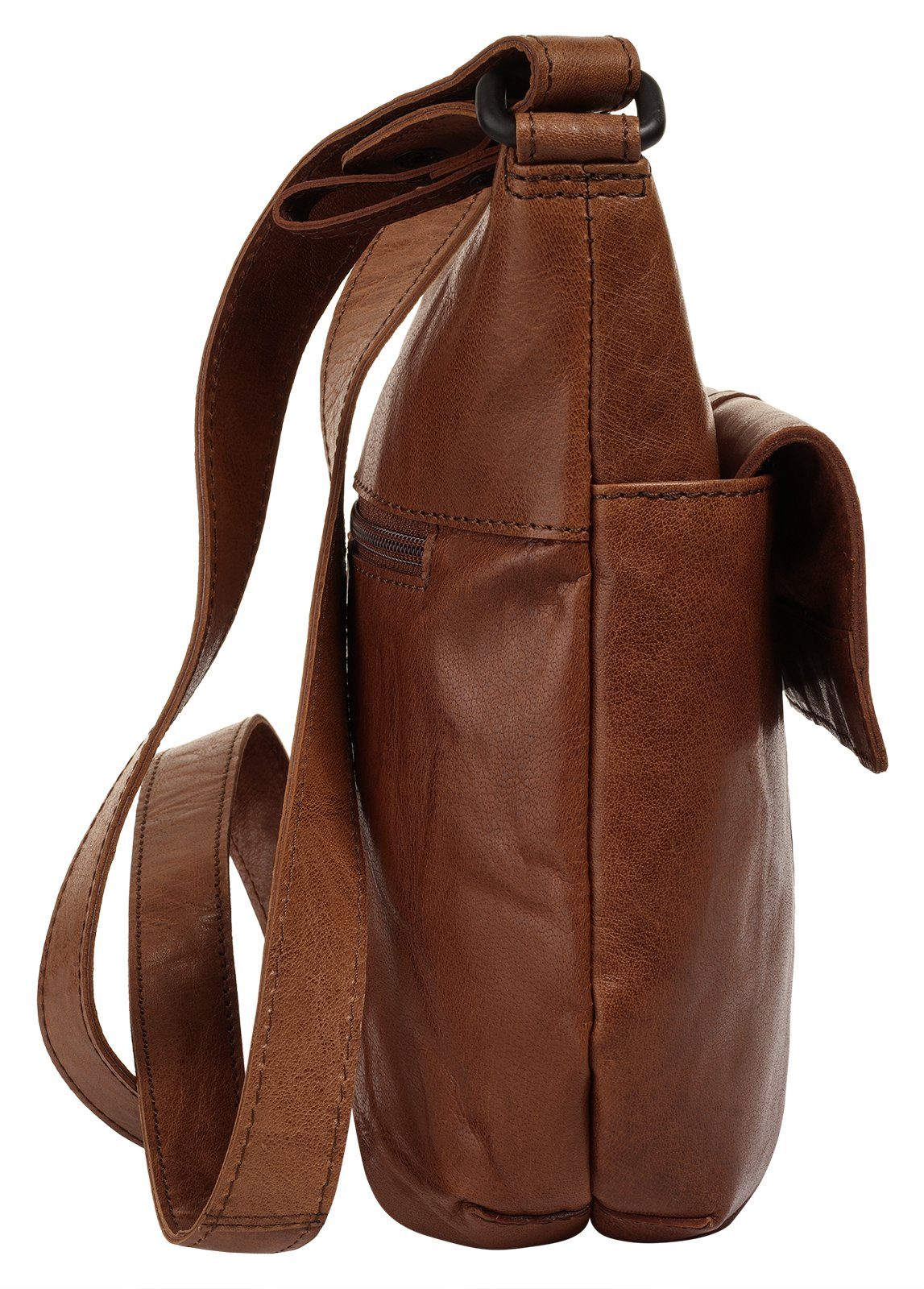 Spikes & Sparrow Schoudertas echt leder