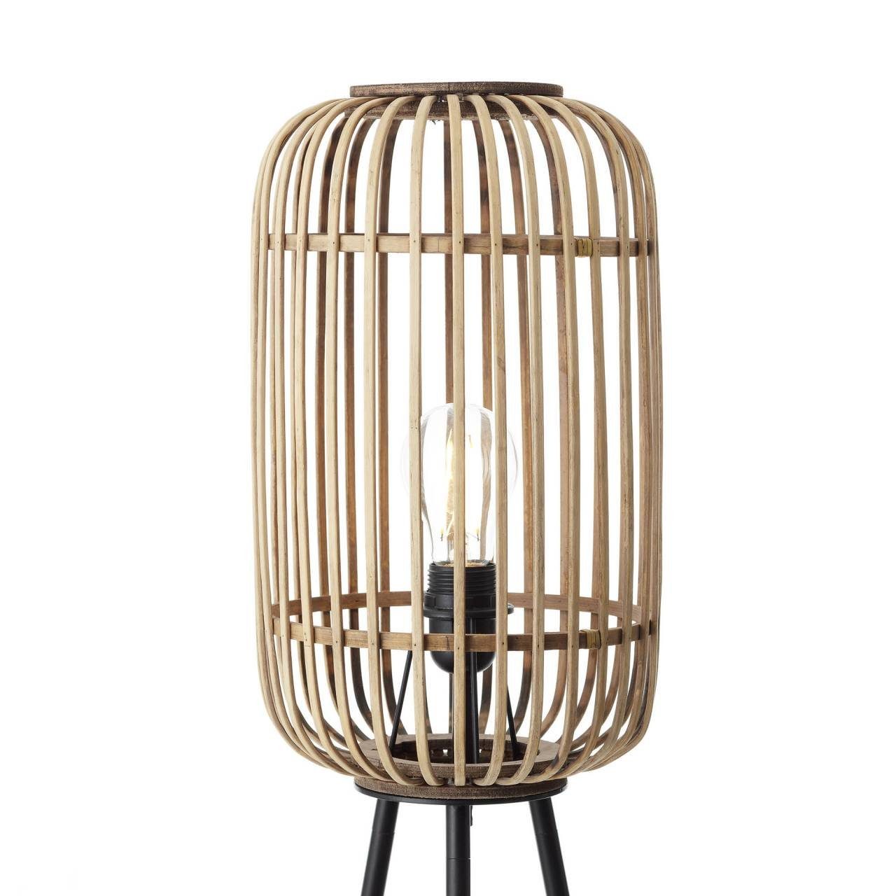 Brilliant Leuchten Staande lamp Woodrow Vloerlamp, driepotig hout (1 stuk)