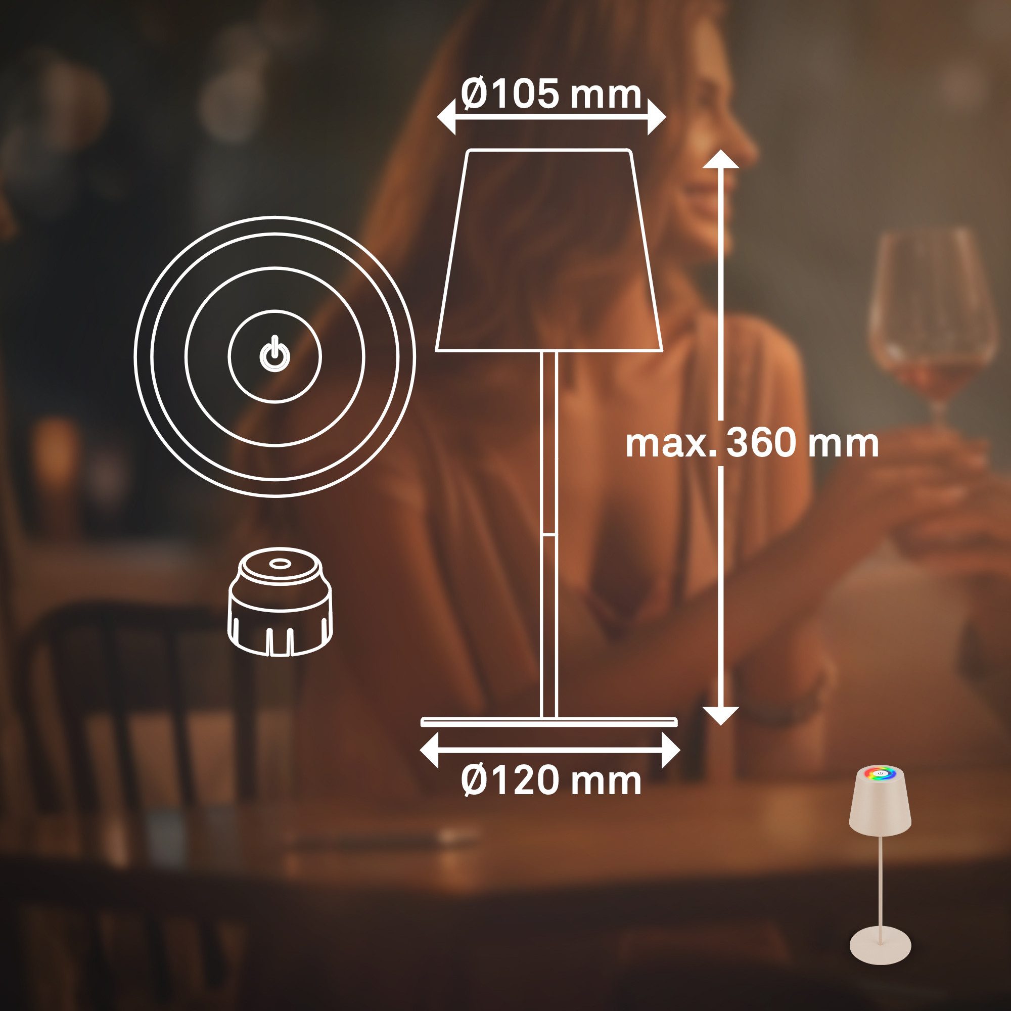 Briloner Leuchten Led-tafellamp Calida