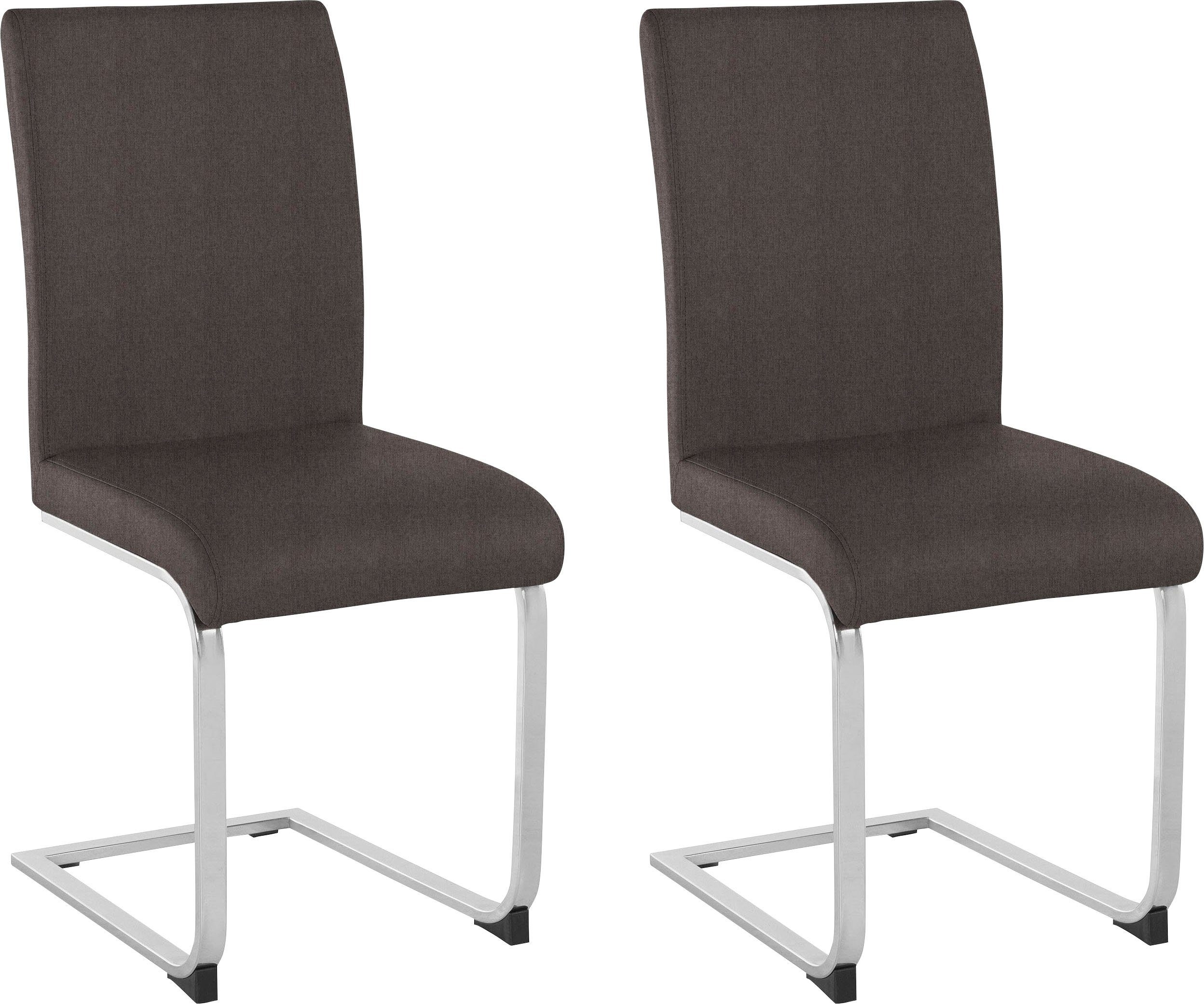 Home affaire Vrijdragende stoel Charissa Bekleding in verschillende kwaliteiten, maximaal vermogen 120 kg (set, 2 stuks) zweefstoelen bruin