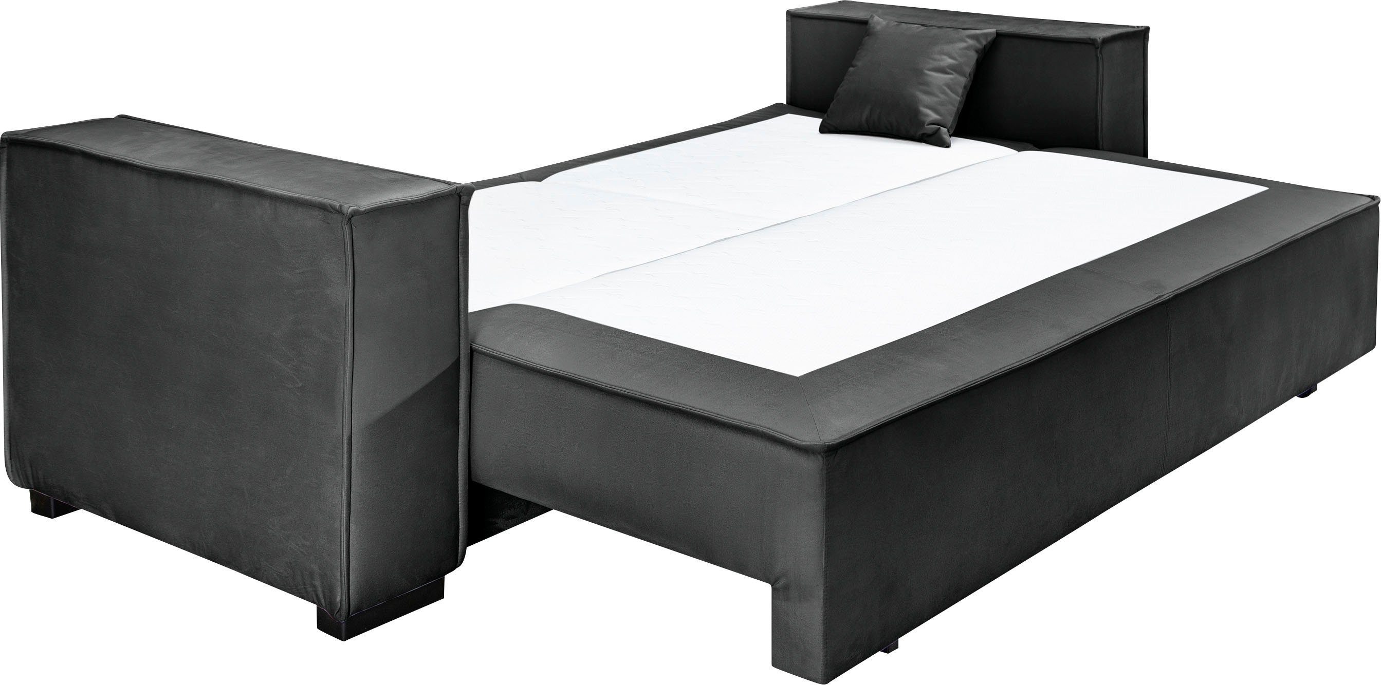 INOSIGN Slaapbank Manhattan met boxspringopbouw, slaapfunctie & bedkist, bank met bedfunctie