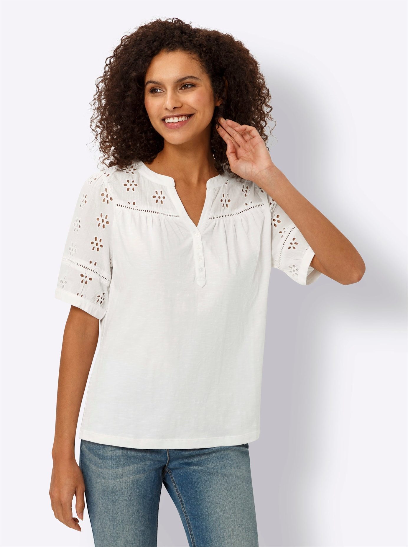 heine Kanten shirt Blouseshirt (1-delig)