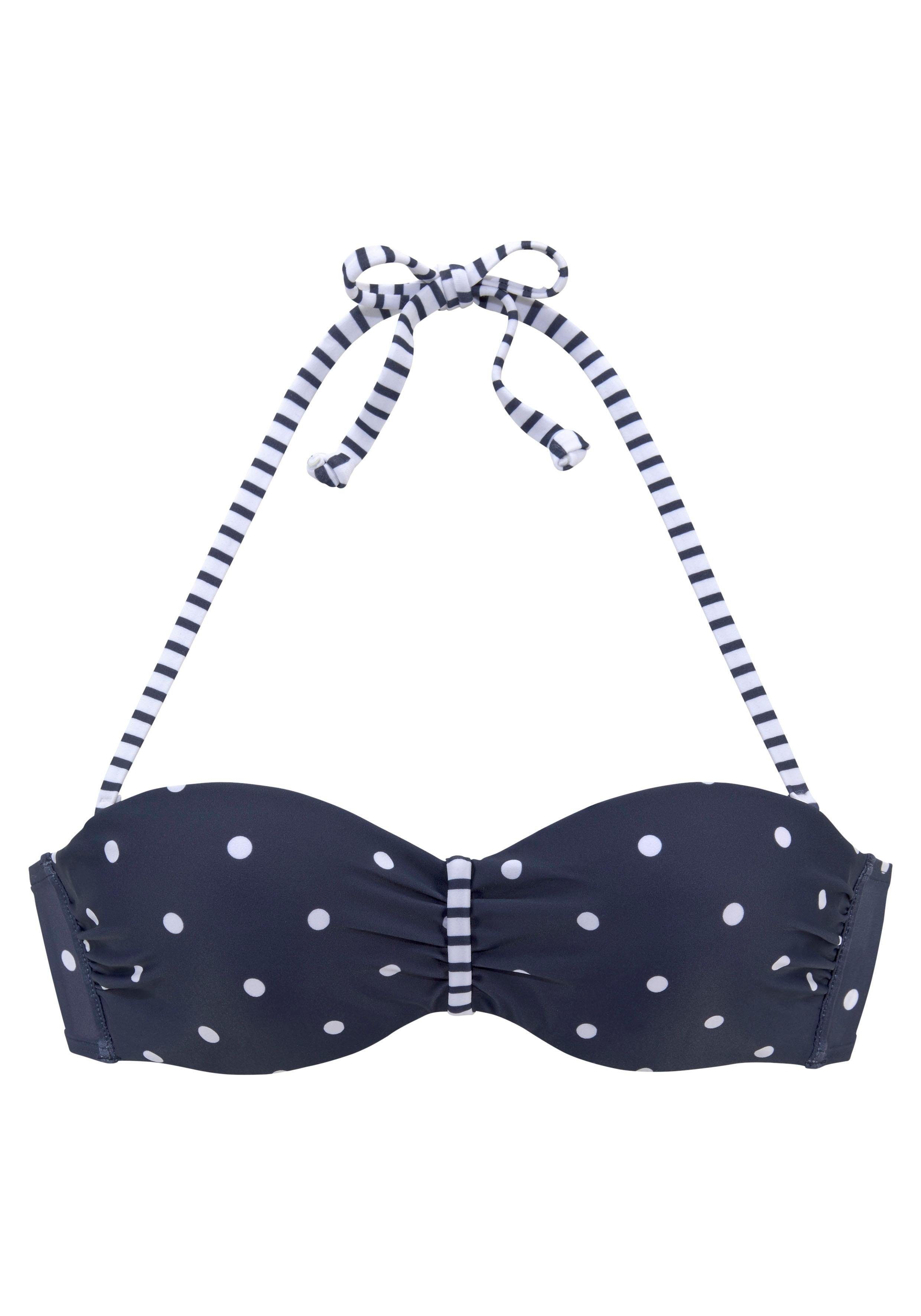 s.Oliver RED LABEL Beachwear Beugelbikinitop in bandeaumodel AUDREY met motievenmix van stippen en strepen