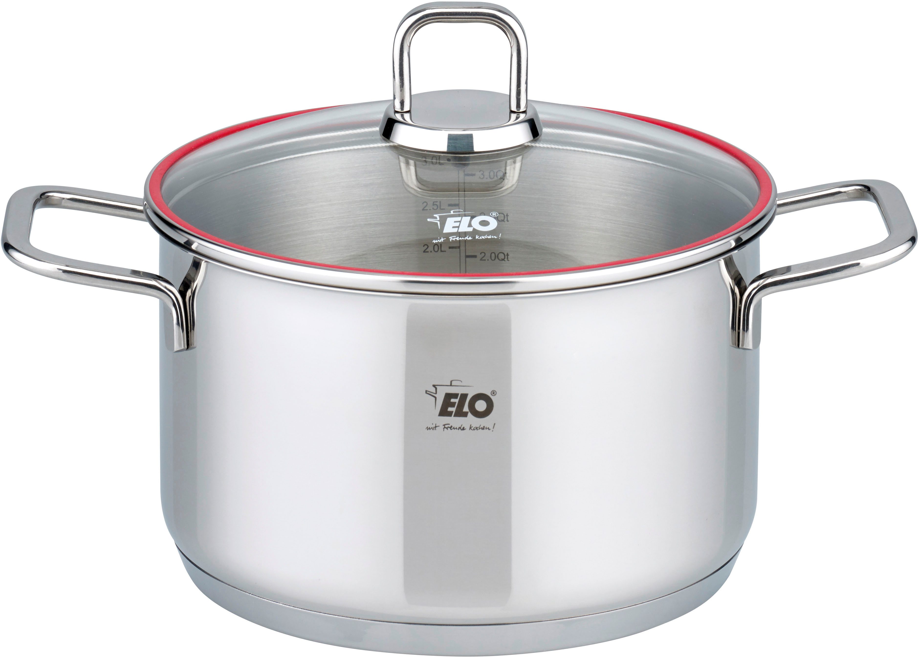 Elo Pannenset Excellent incl. onderzetter, met literschaal, inductie (set, 6-delig)