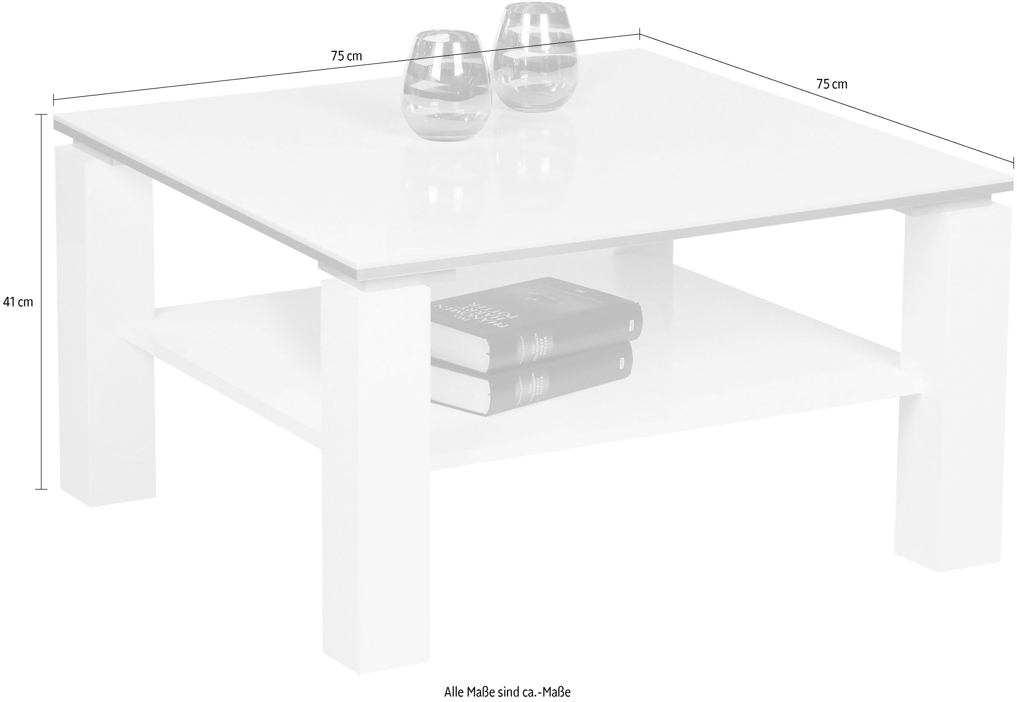 Stolkom Salontafel Romy wit glans, tafel in 3 uitvoeringen