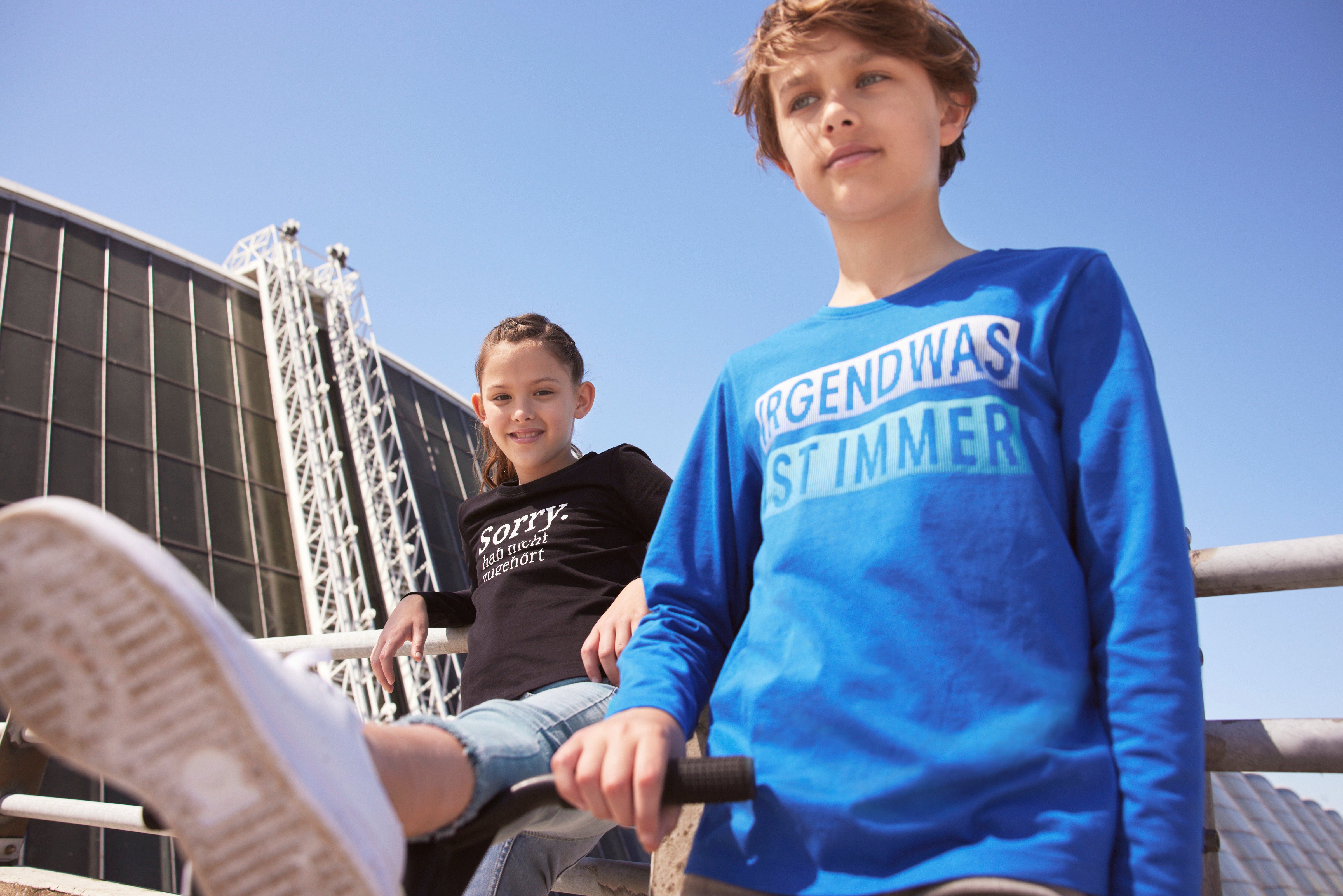 KIDSWORLD Shirt met lange mouwen Sorry. hab nicht zugehört Lange mouwen, basic pasvorm, met frisse print en statements