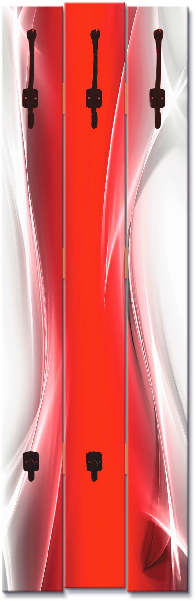 Artland Kapstokpaneel Creatief element rood voor uw artdesign ruimtebesparende kapstok van hout met 5 haken, geschikt voor kleine, smalle hal, halkapstok
