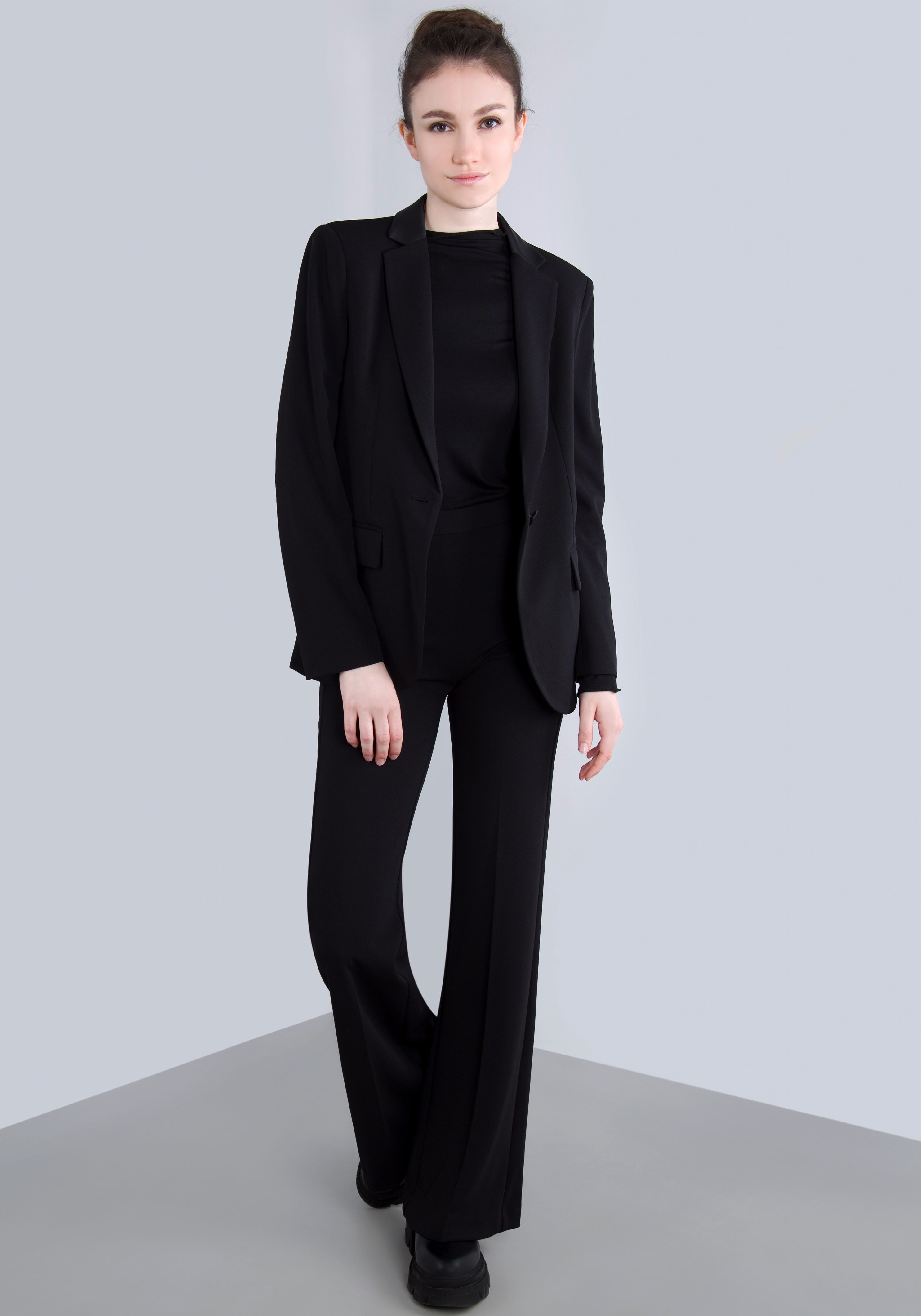 IMPERIAL Lange blazer met satijnen details en stretch