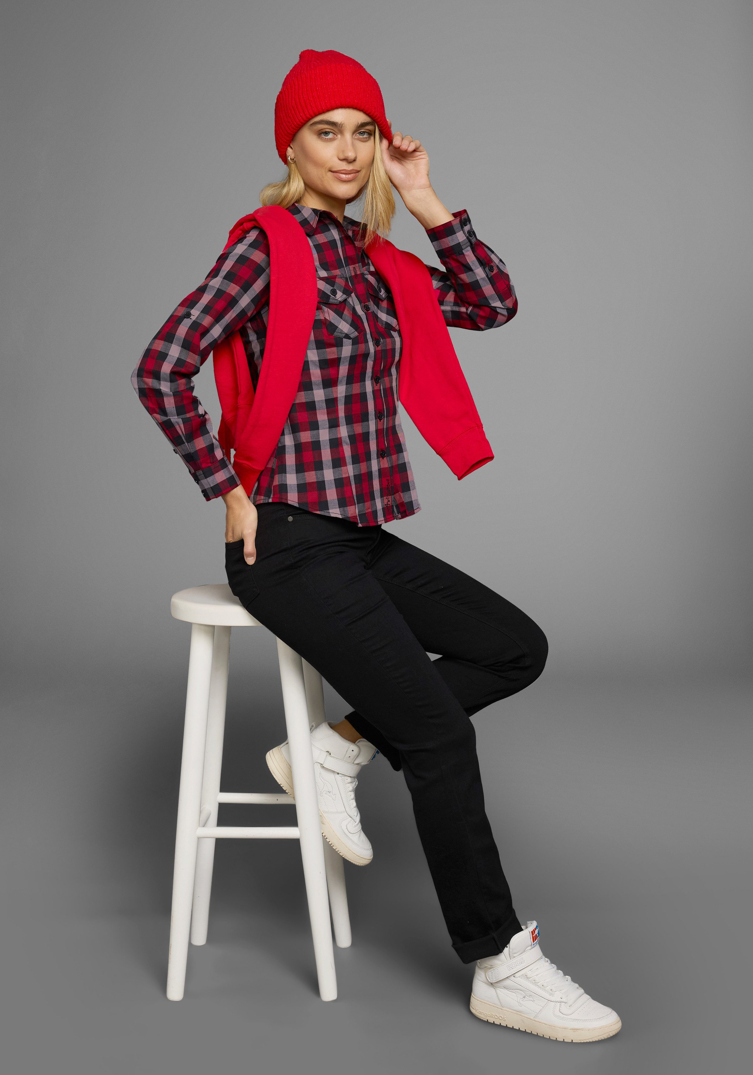 Arizona Geruite blouse Casual houthakkers-look
