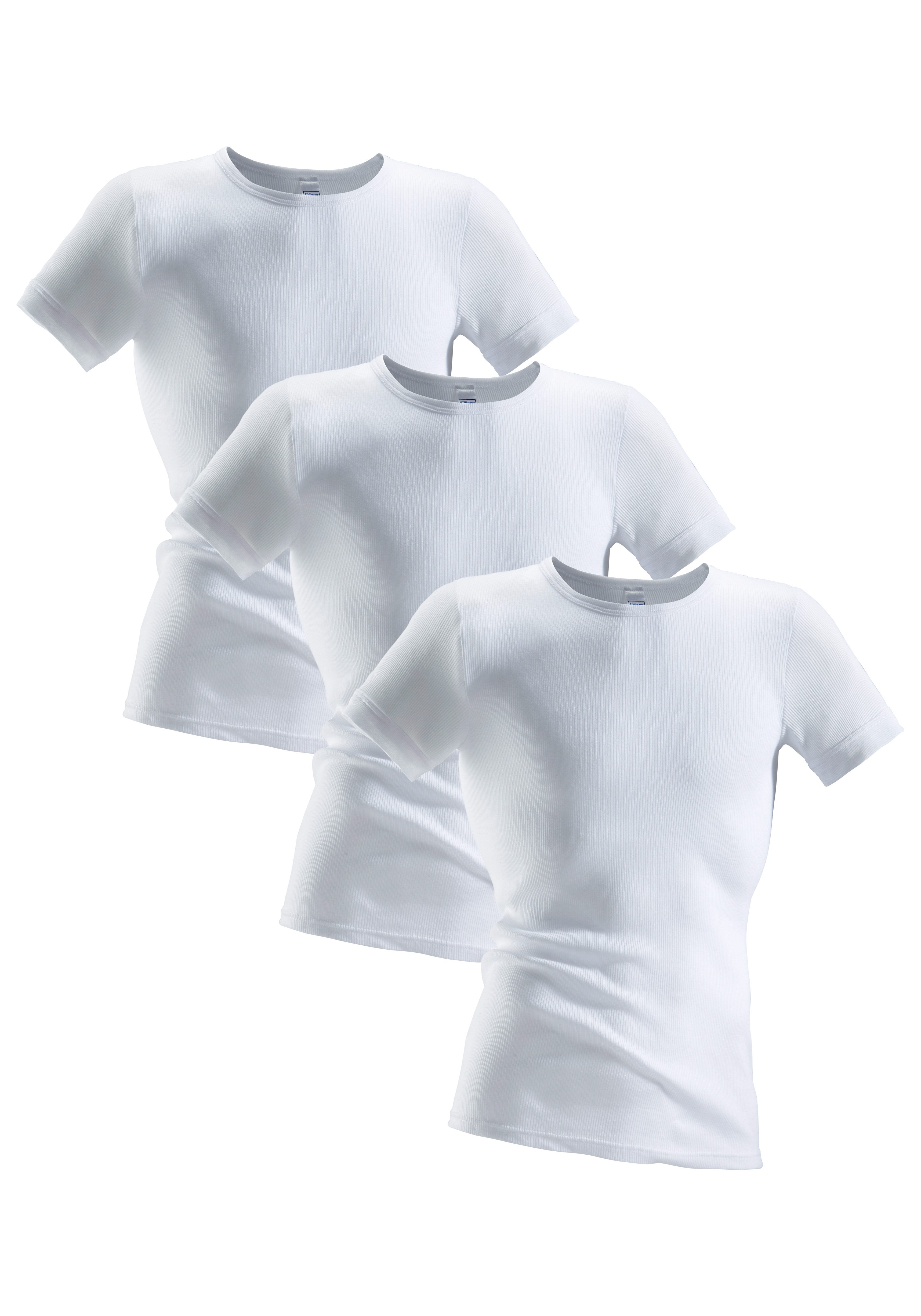 Clipper Hemd van dubbelrib, t-shirt, onderhemd, shirt met korte mouwen (3 stuks)