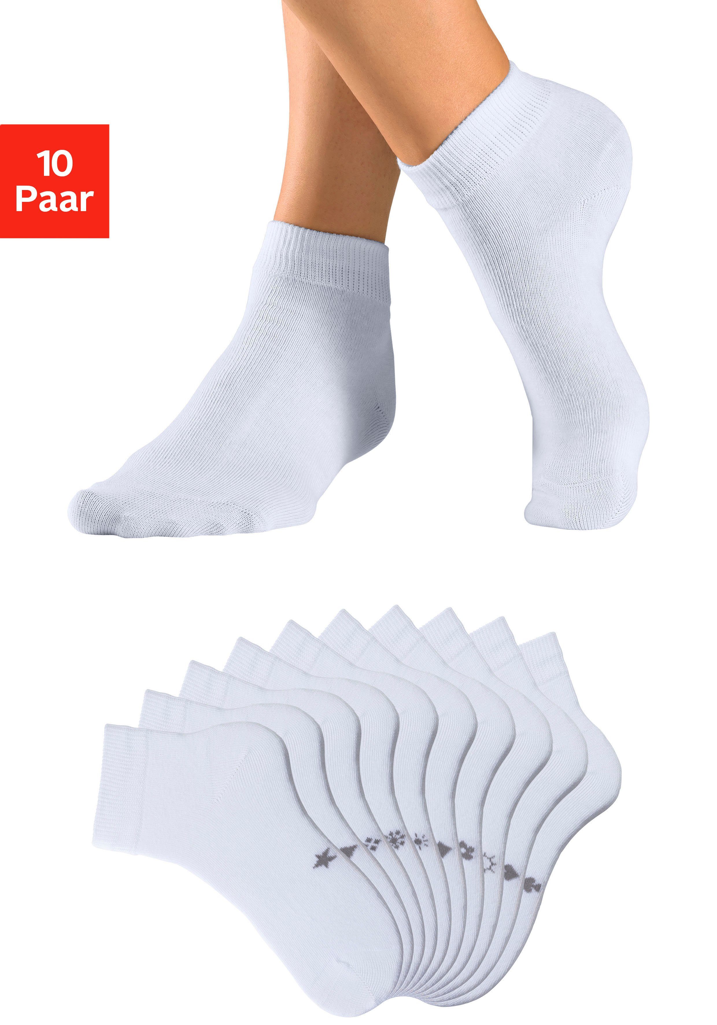 H.I.S Korte sokken met ingebreide symbolen (set, 10 paar)