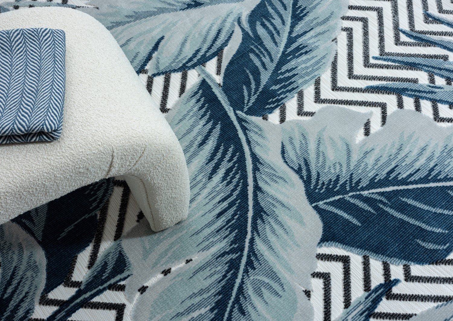 Myflair Möbel & Accessoires Vloerkleed Tiki voorraadopruiming Bladerenmotief, hoog-laag effect, geschikt voor buiten, balkon, terras