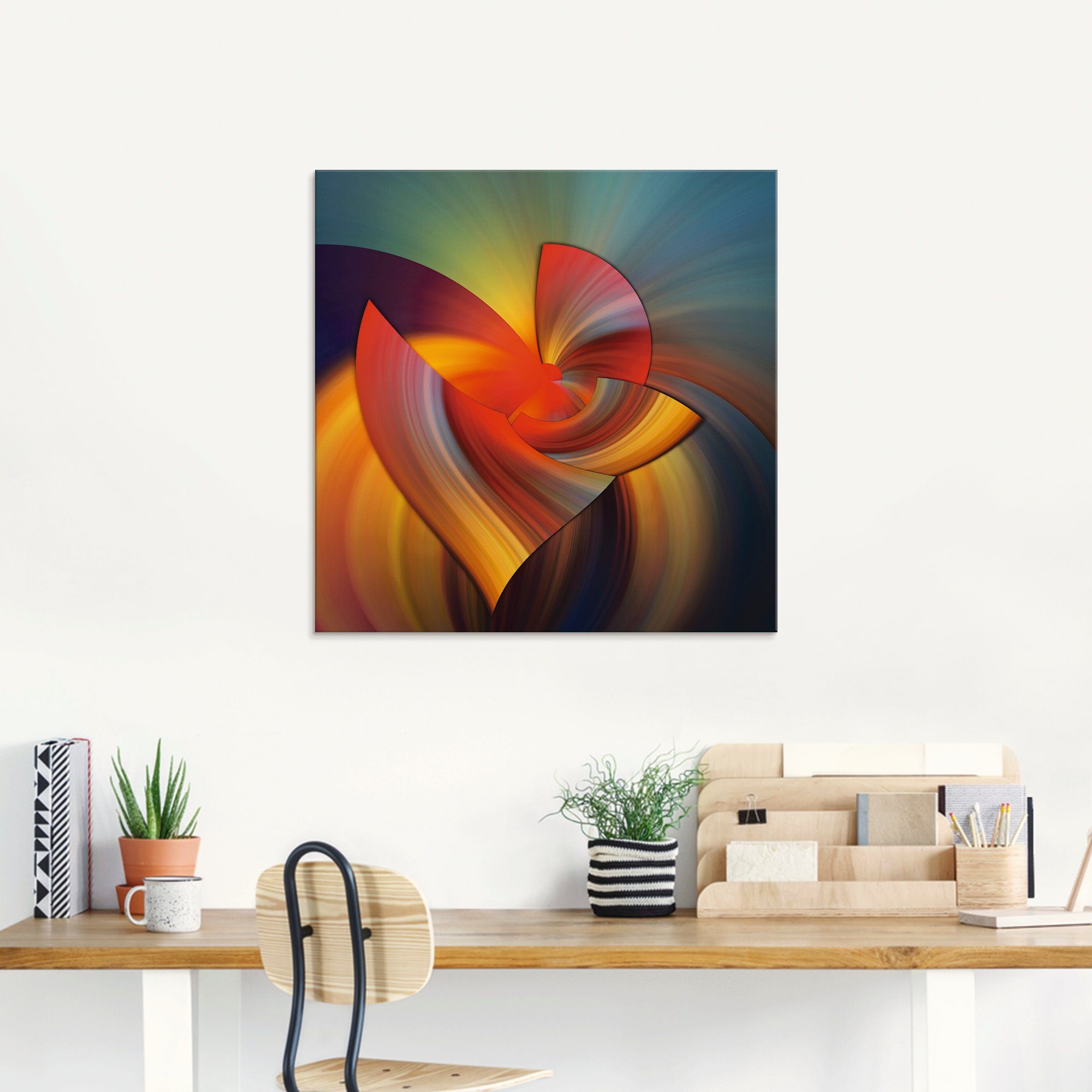 Artland Print op glas Abstract in multicolour
