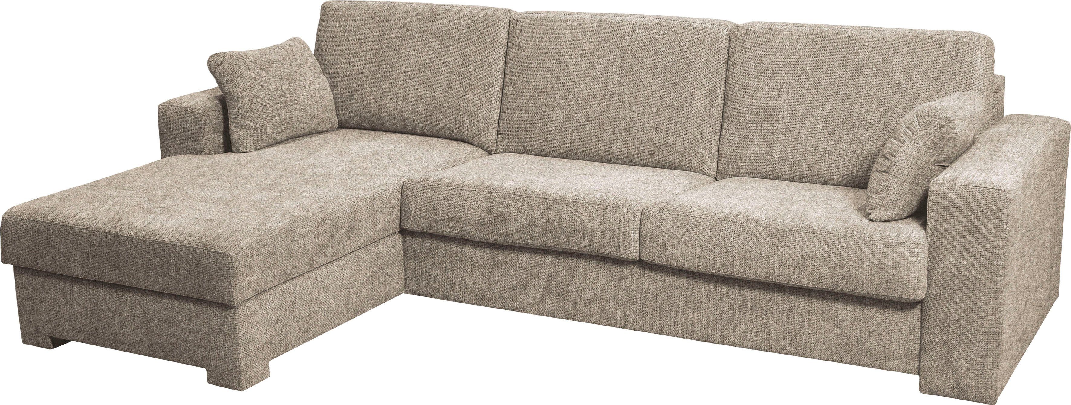 Home affaire Hoekbank Roma "M" matras hoogte 14 cm, slaapfunctie, met ondervering,