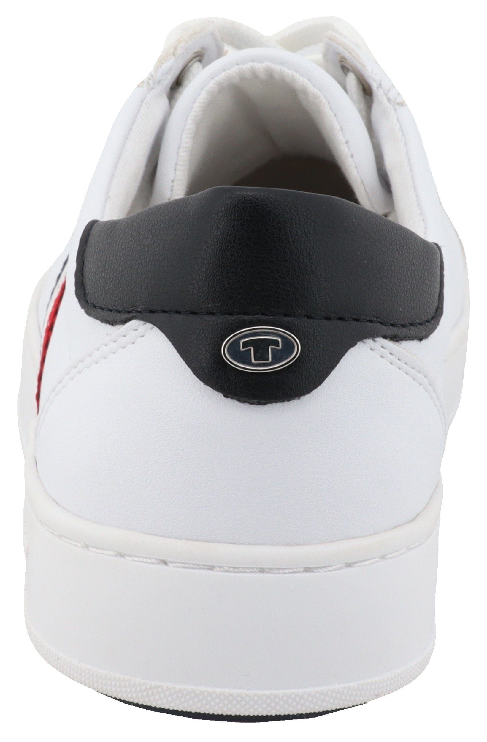 Tom Tailor Plateausneakers Ellen met tom tailor borduurwerk, vrijetijdsschoen, lage schoen, veterschoen