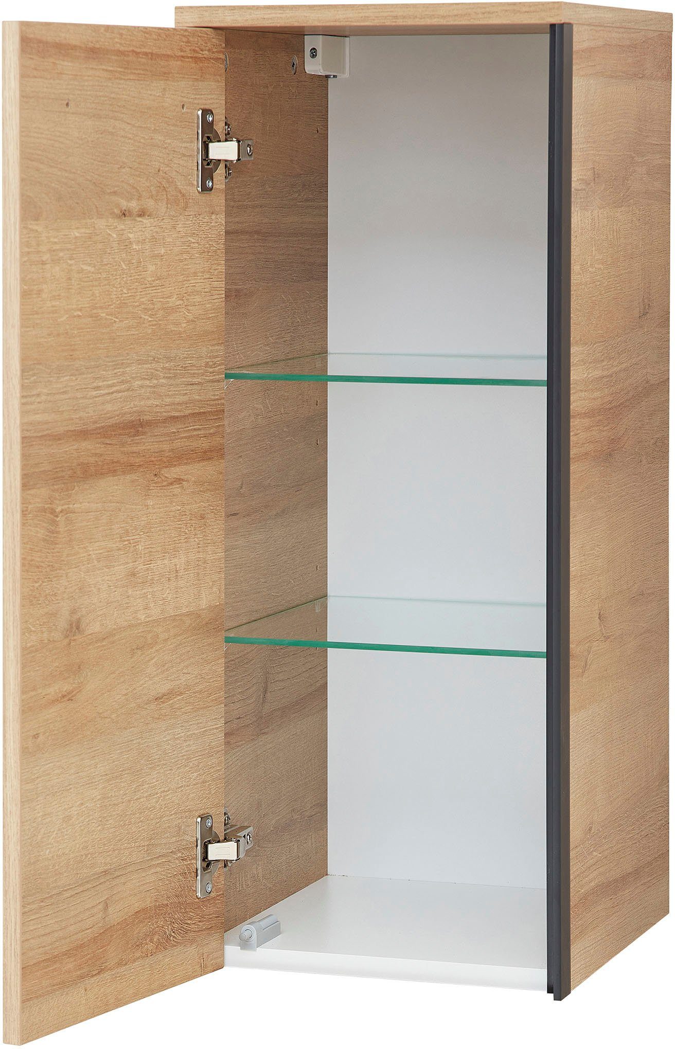 Saphir Hangend kastje Quickset 395 wand-badkamerkast 30 cm breed met 1 deur en 2 planken