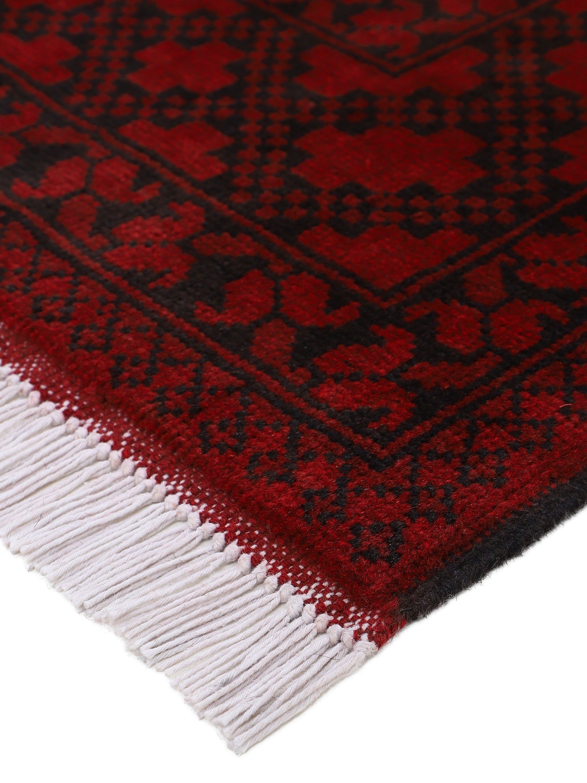 Woven Arts Oosters tapijt Afghan Akhche met de hand geknoopte, zuivere wol voor een warm omgevingsklimaat