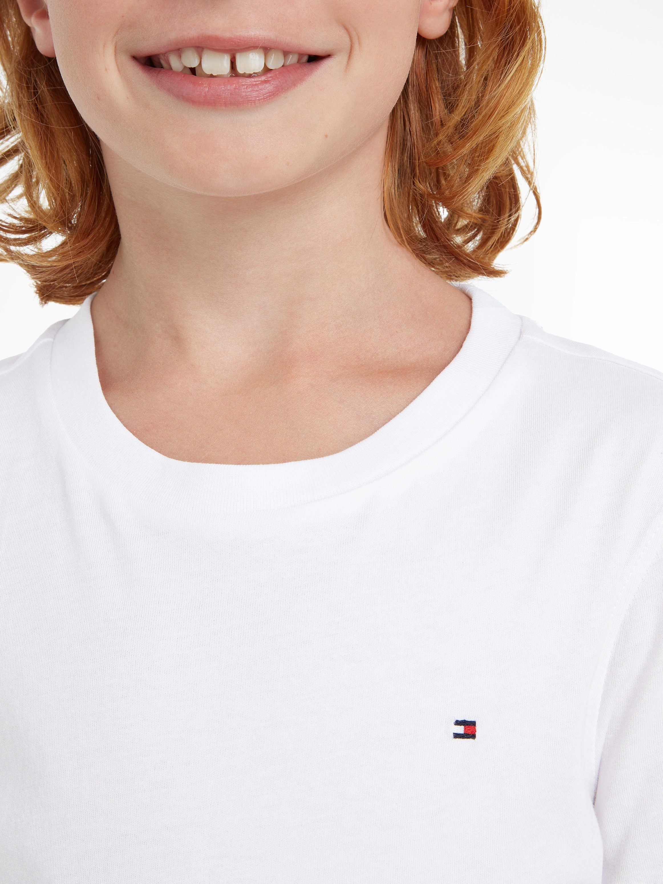 Tommy Hilfiger Shirt met ronde hals BOYS BASIC CN KNIT S/S met tommy hilfiger-merklabel