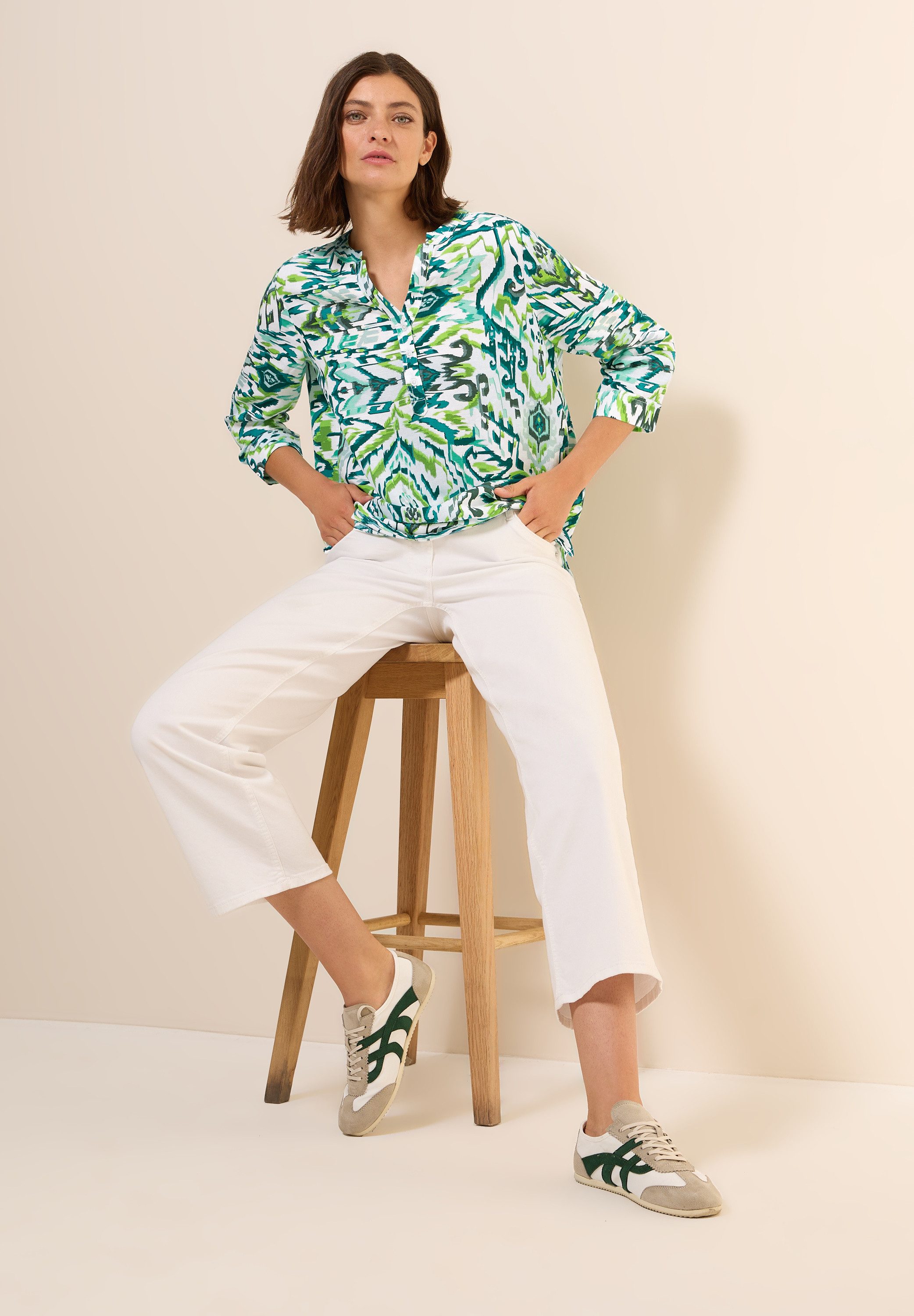 Cecil Gedessineerde blouse met grafisch patroon